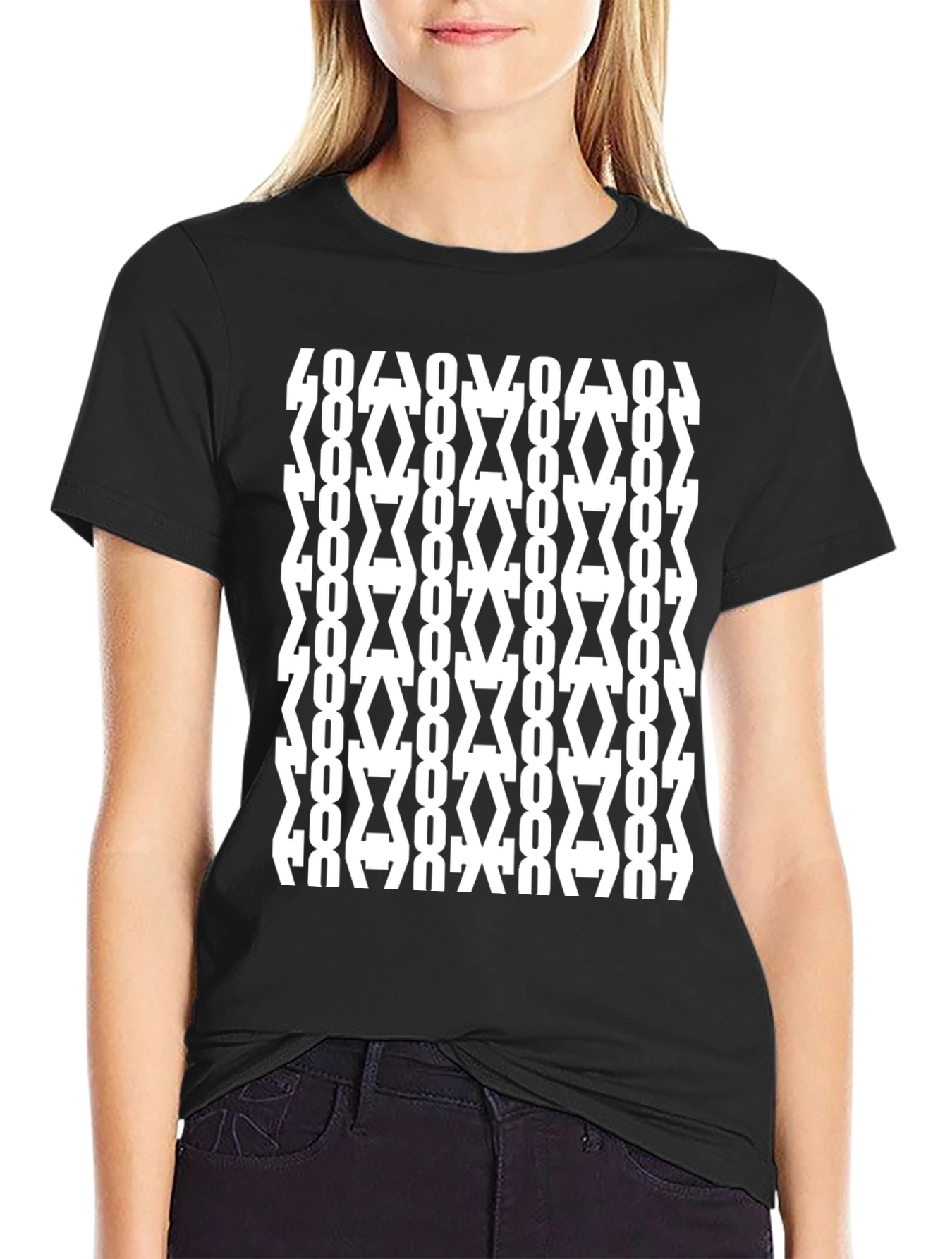 Geometric Pattern Black T-Shirt