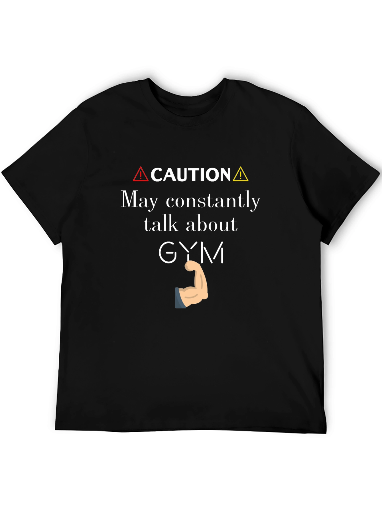 Caution Gym Talk Mens T-Shirt - Workout Fitness Tee