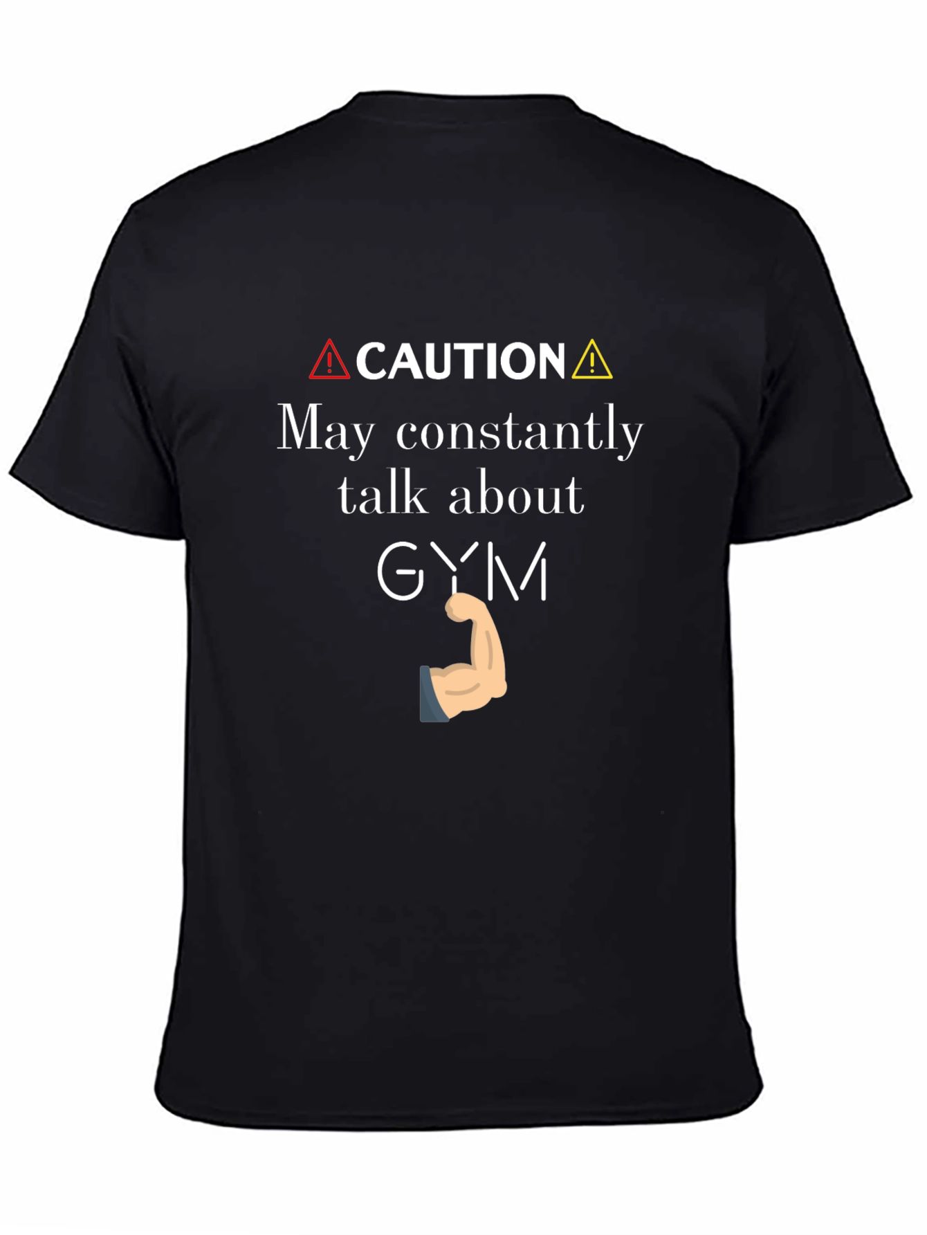 Caution Gym Talk Mens T-Shirt - Workout Fitness Tee
