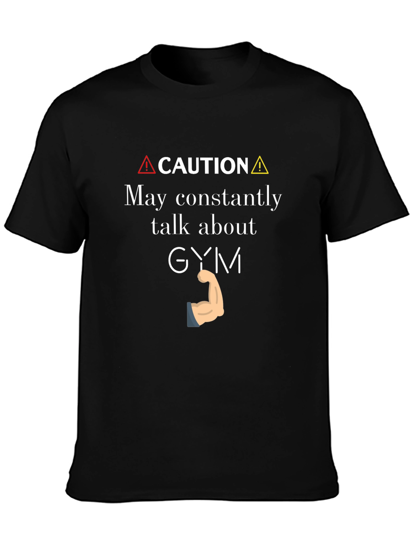 Caution Gym Talk Mens T-Shirt - Workout Fitness Tee