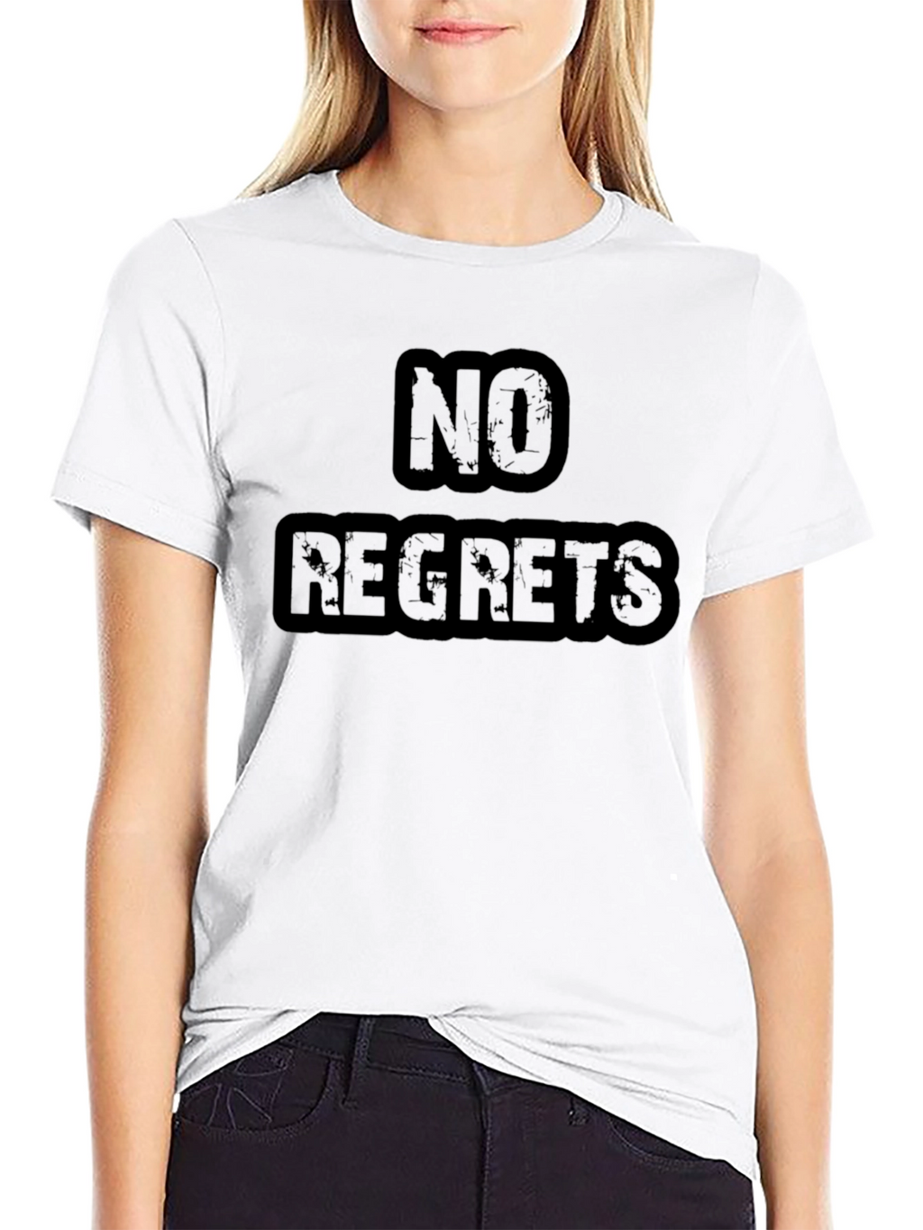 No Regrets Black Graphic Tee