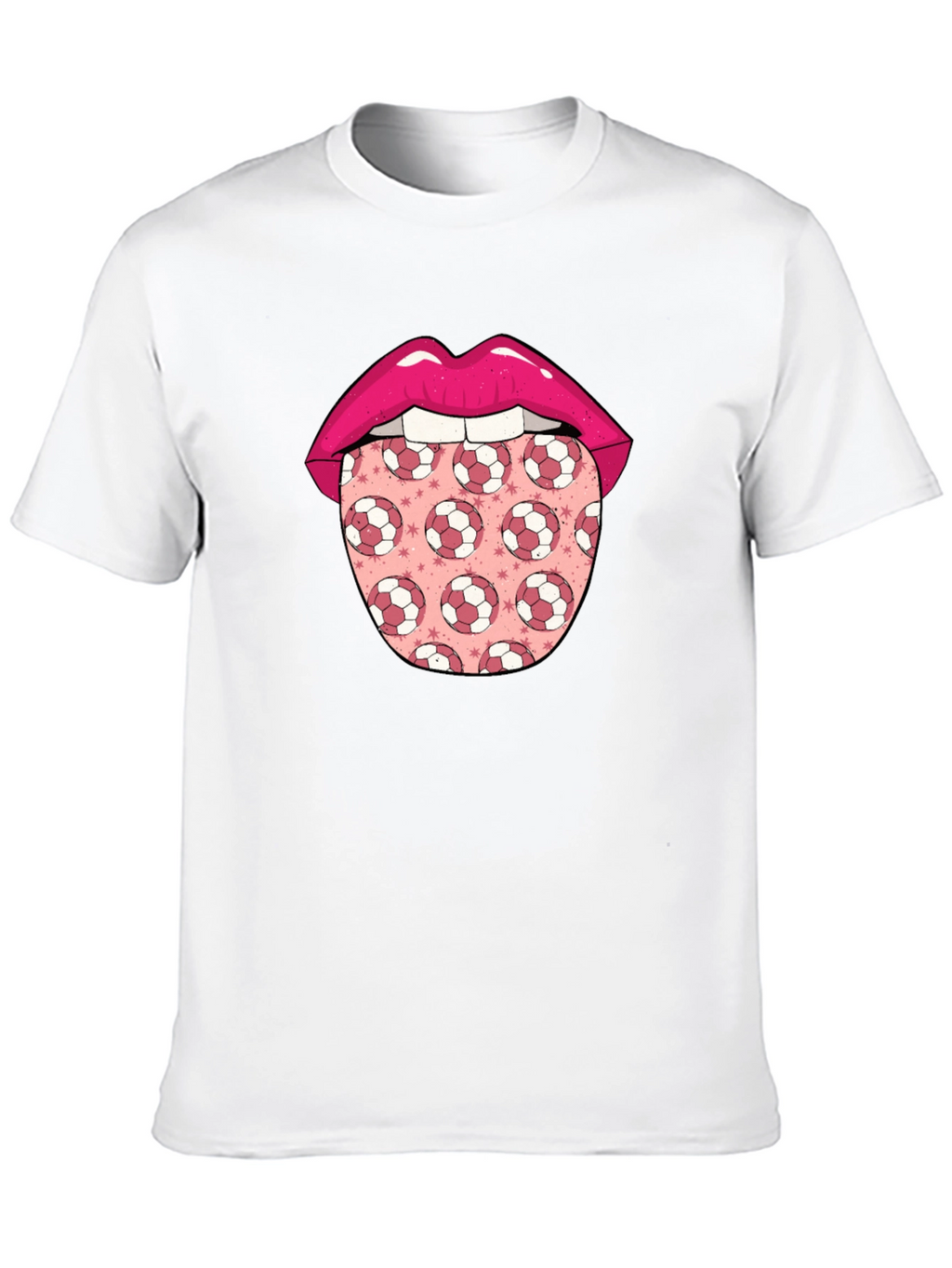 Soccer Ball Tongue Graphic T-Shirt
