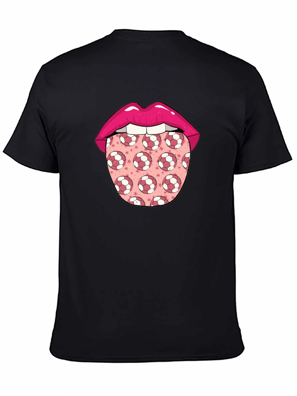Soccer Ball Tongue Graphic T-Shirt
