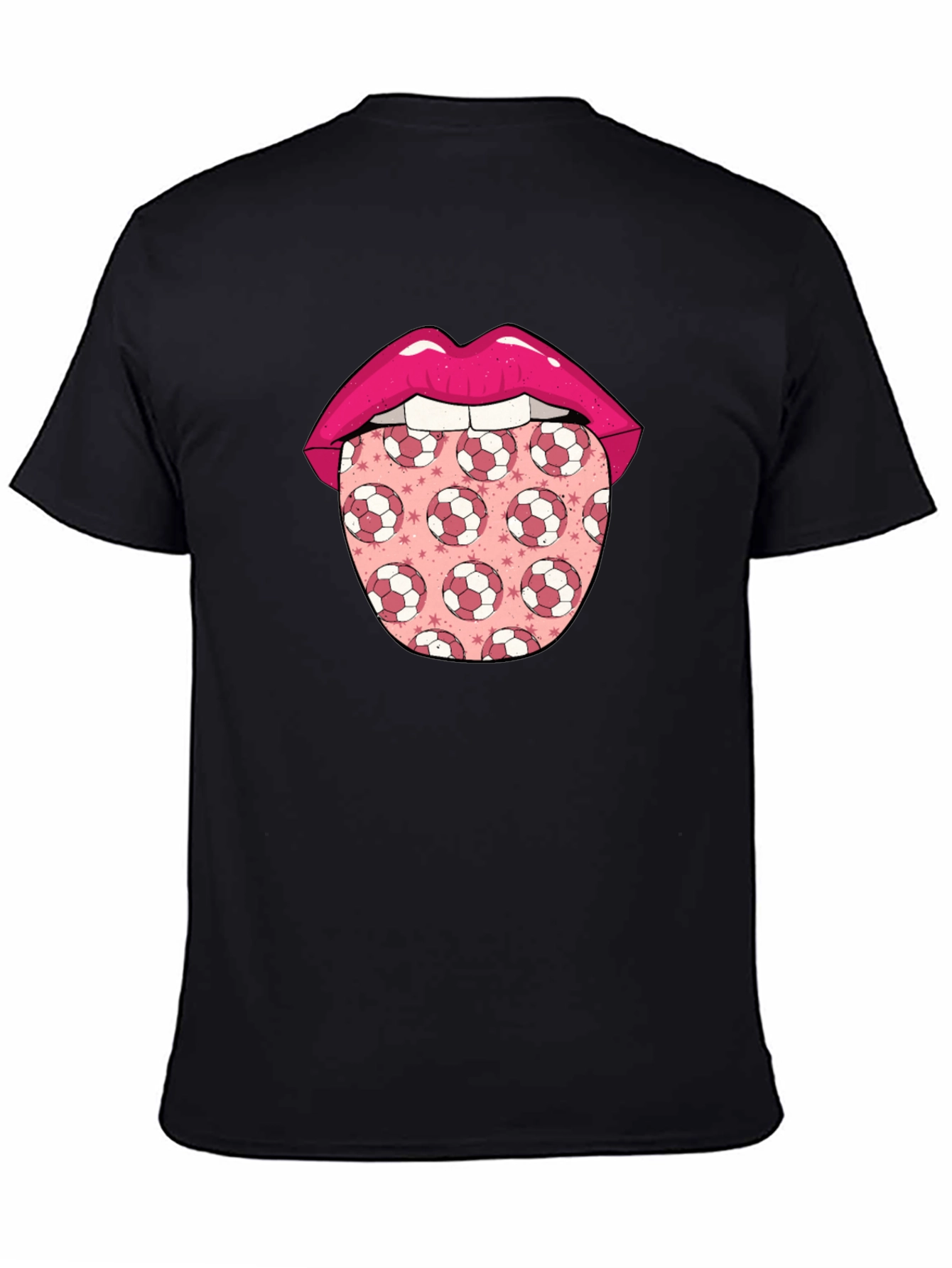 Soccer Ball Tongue Graphic T-Shirt