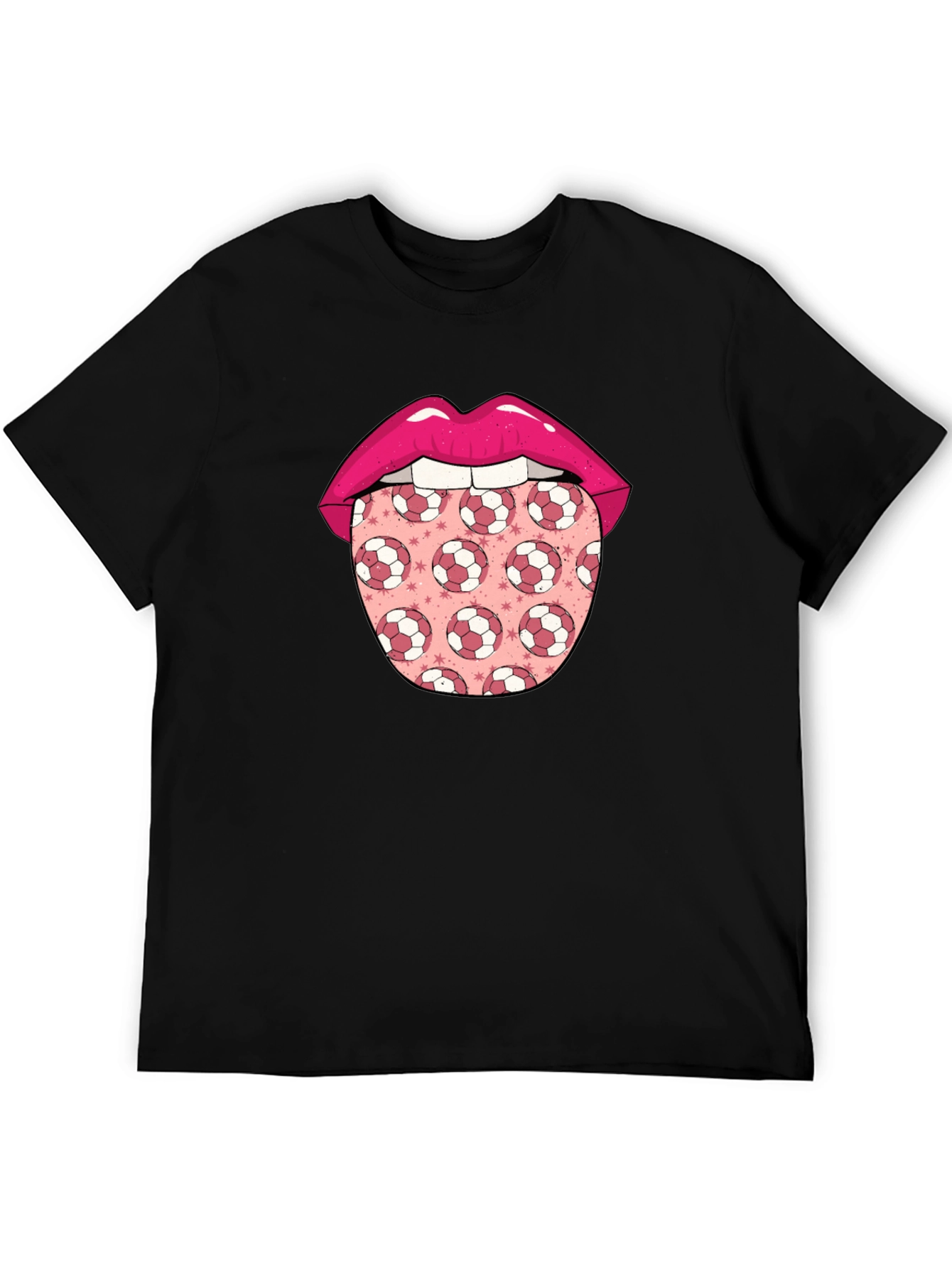 Soccer Ball Tongue Graphic T-Shirt