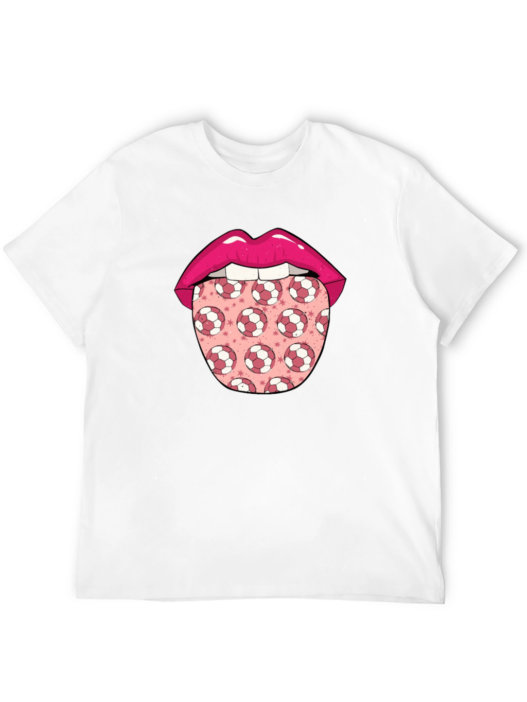 Soccer Ball Tongue Graphic T-Shirt