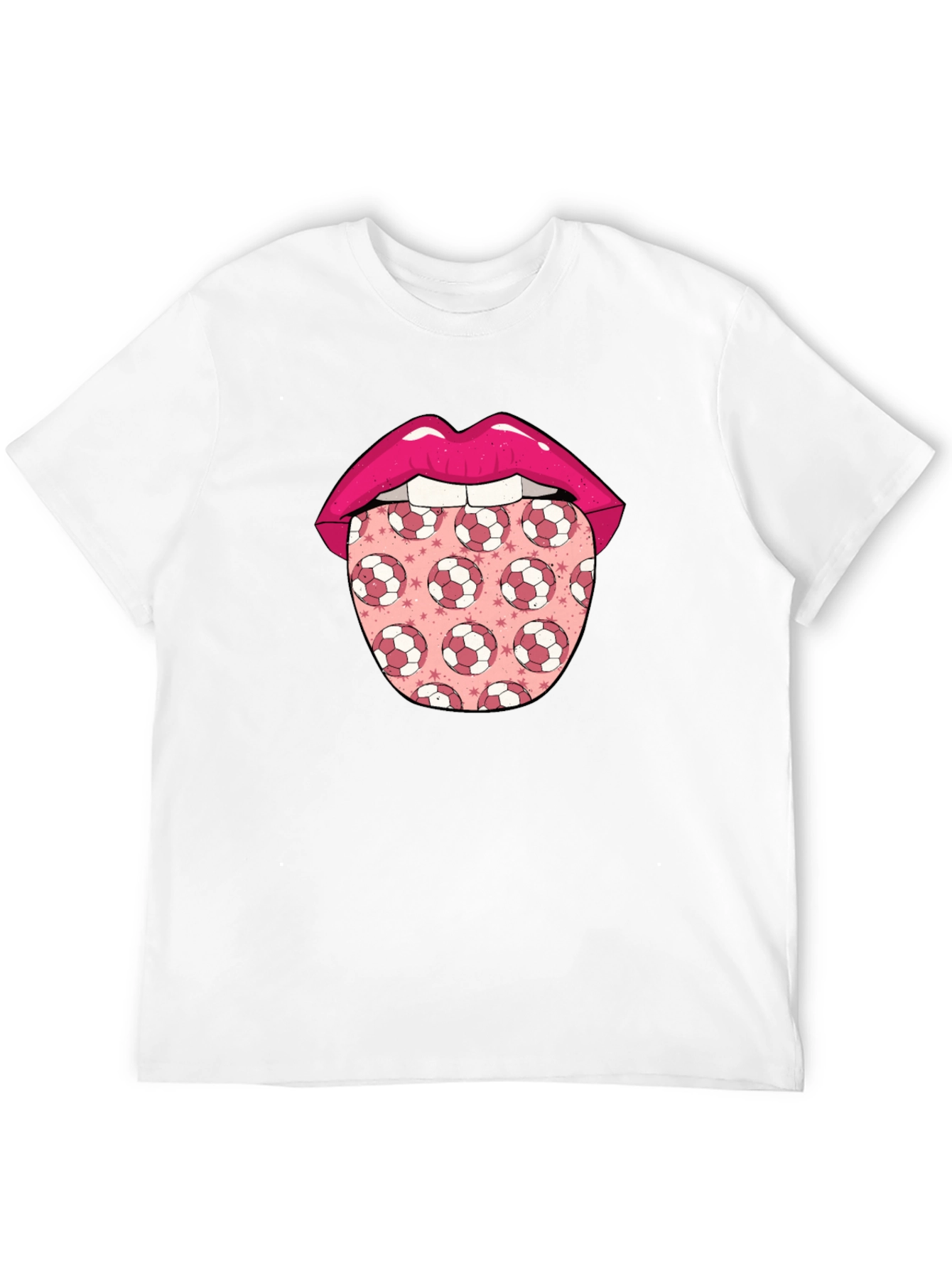 Soccer Ball Tongue Graphic T-Shirt