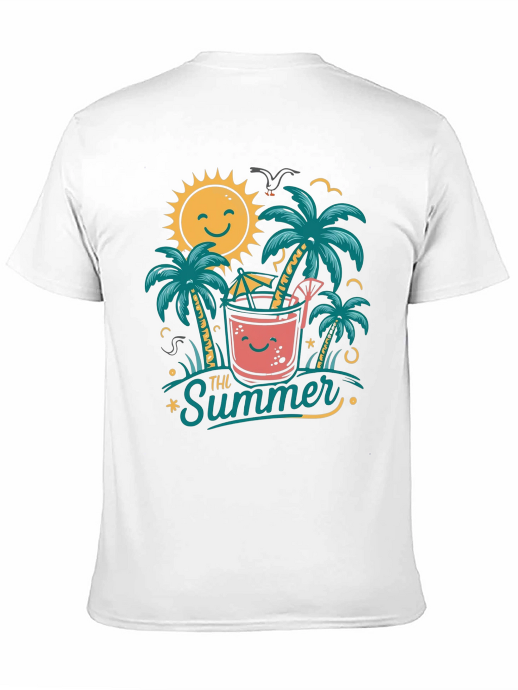 Summer Vibes Graphic Tee - Tropical Beach Design