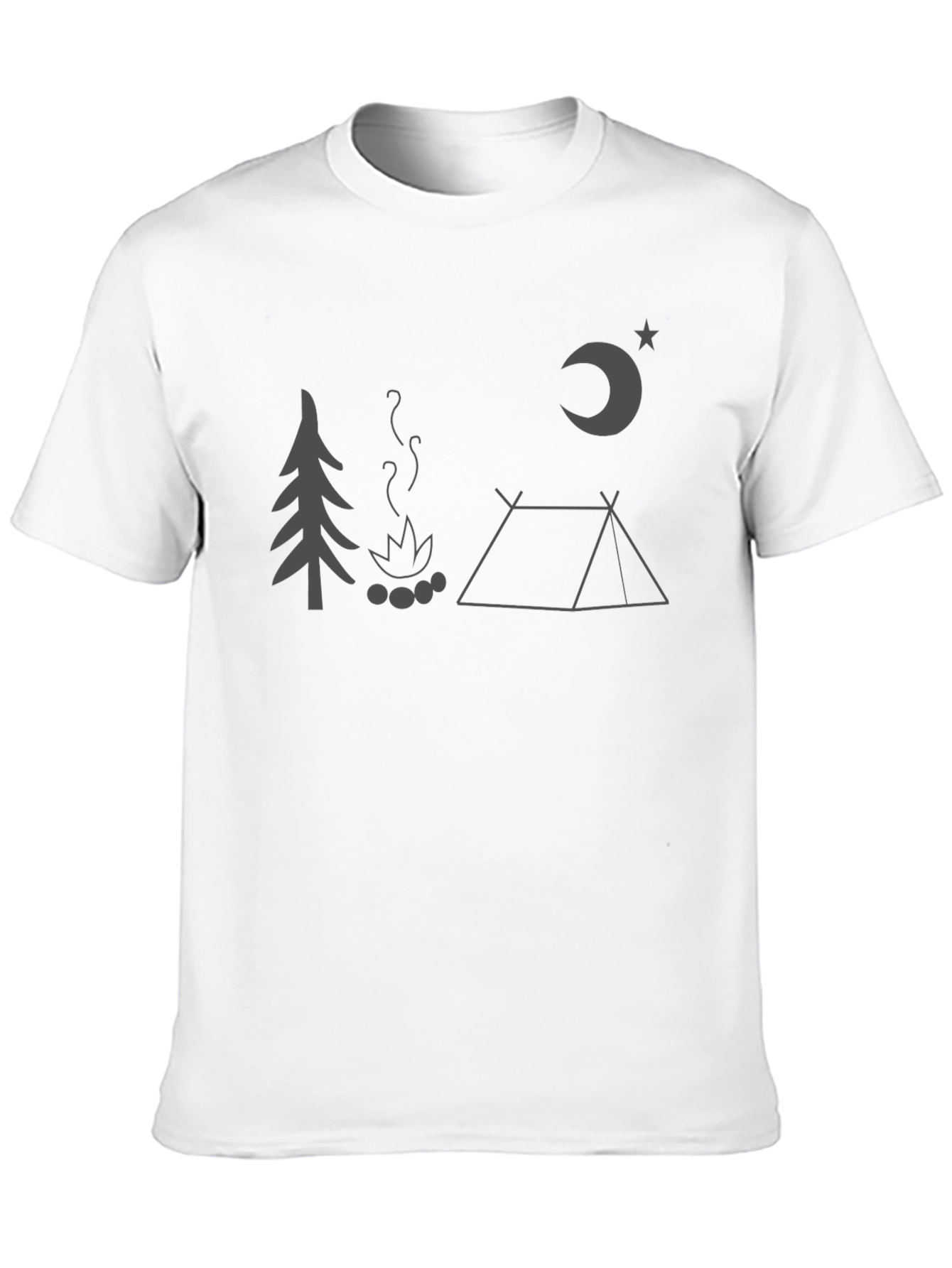 Camping Night Graphic Tee - Black Unisex T-Shirt