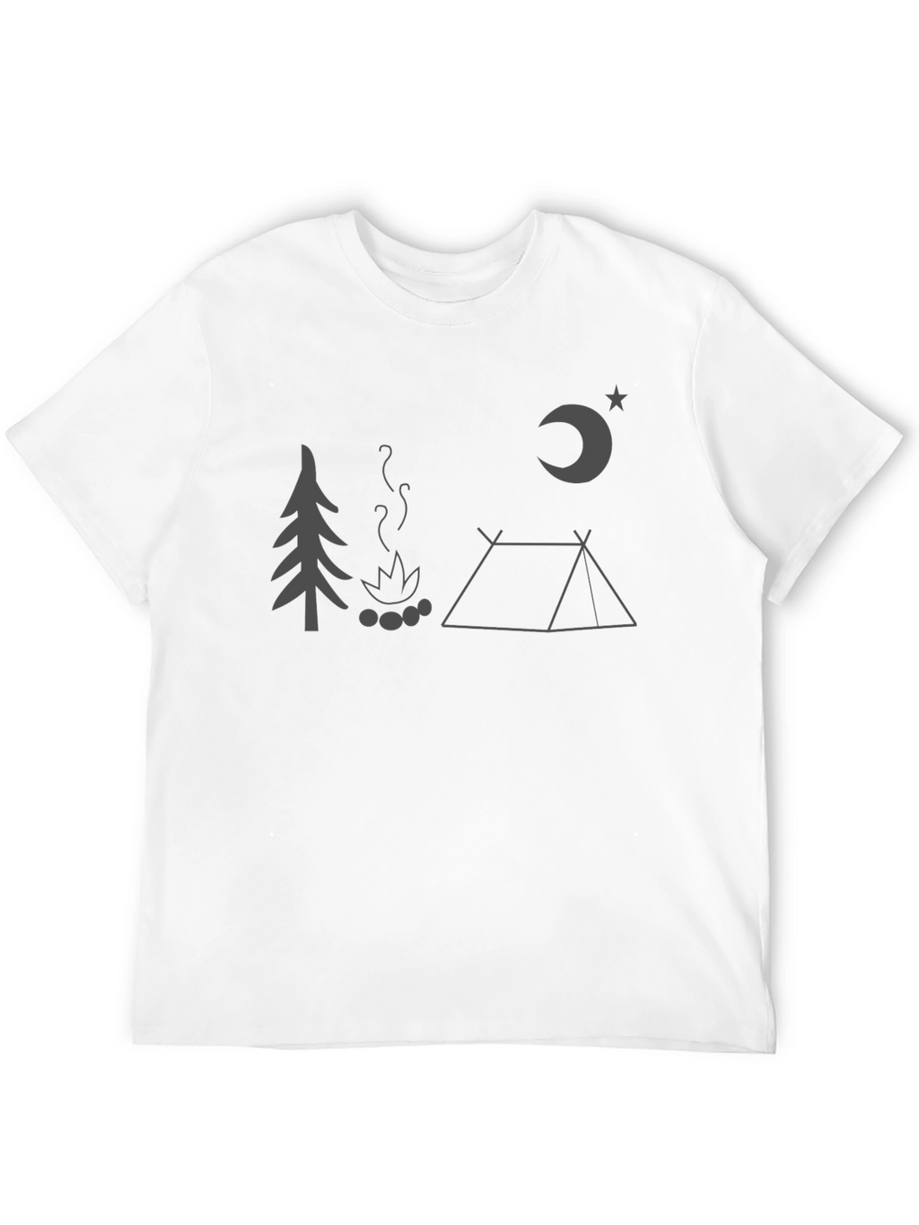 Camping Night Graphic Tee - Black Unisex T-Shirt