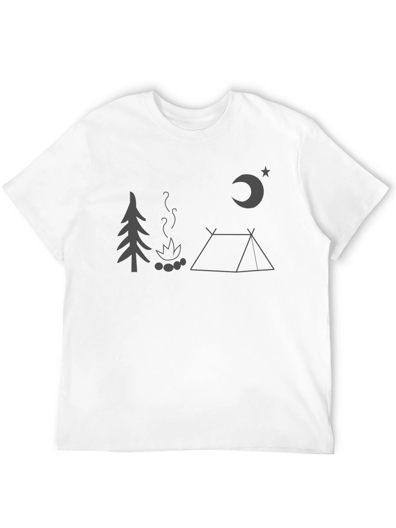 Camping Night Graphic Tee - Black Unisex T-Shirt