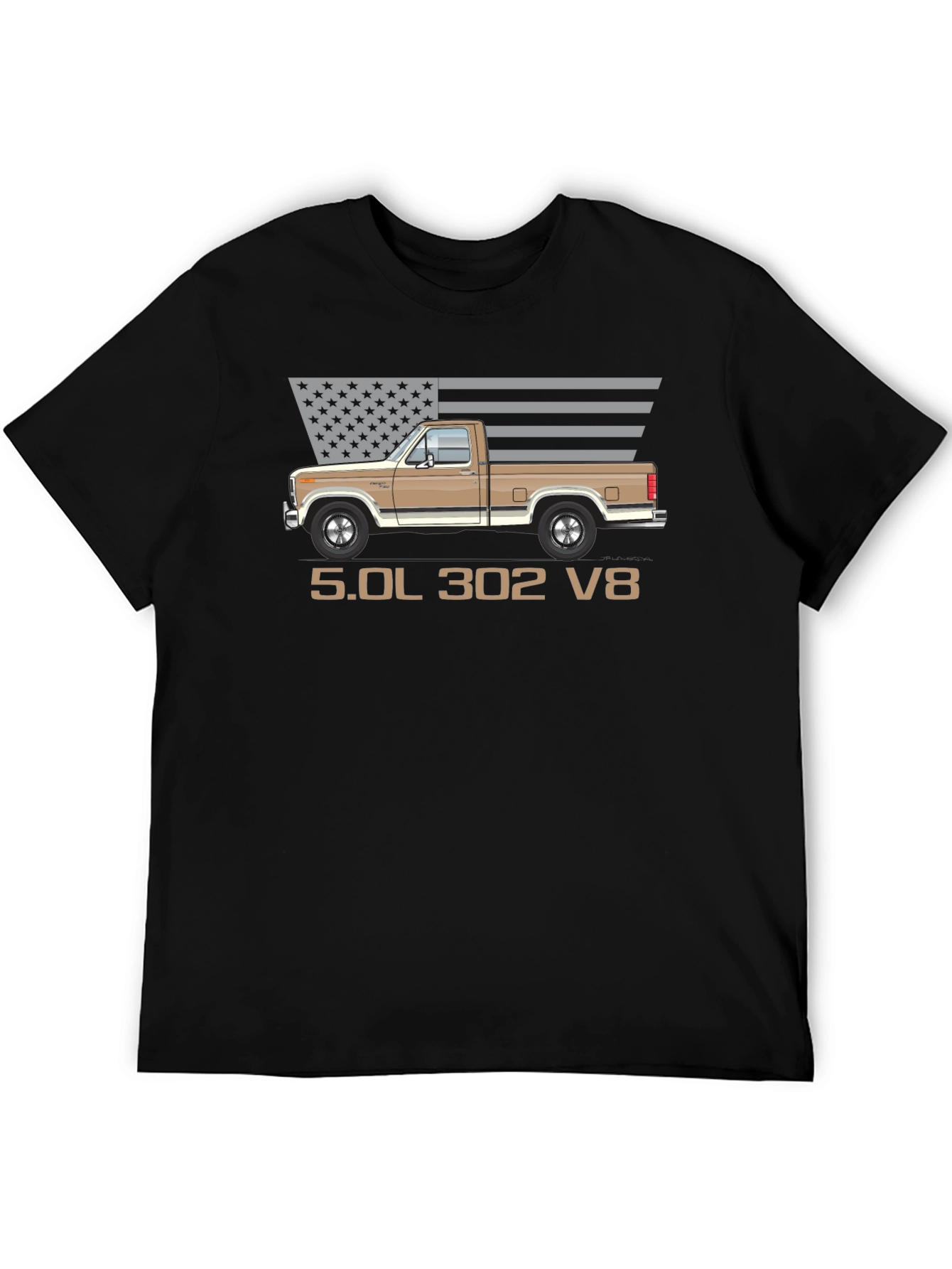 Retro Truck T-Shirt - 5.0L 302 V8 Engine
