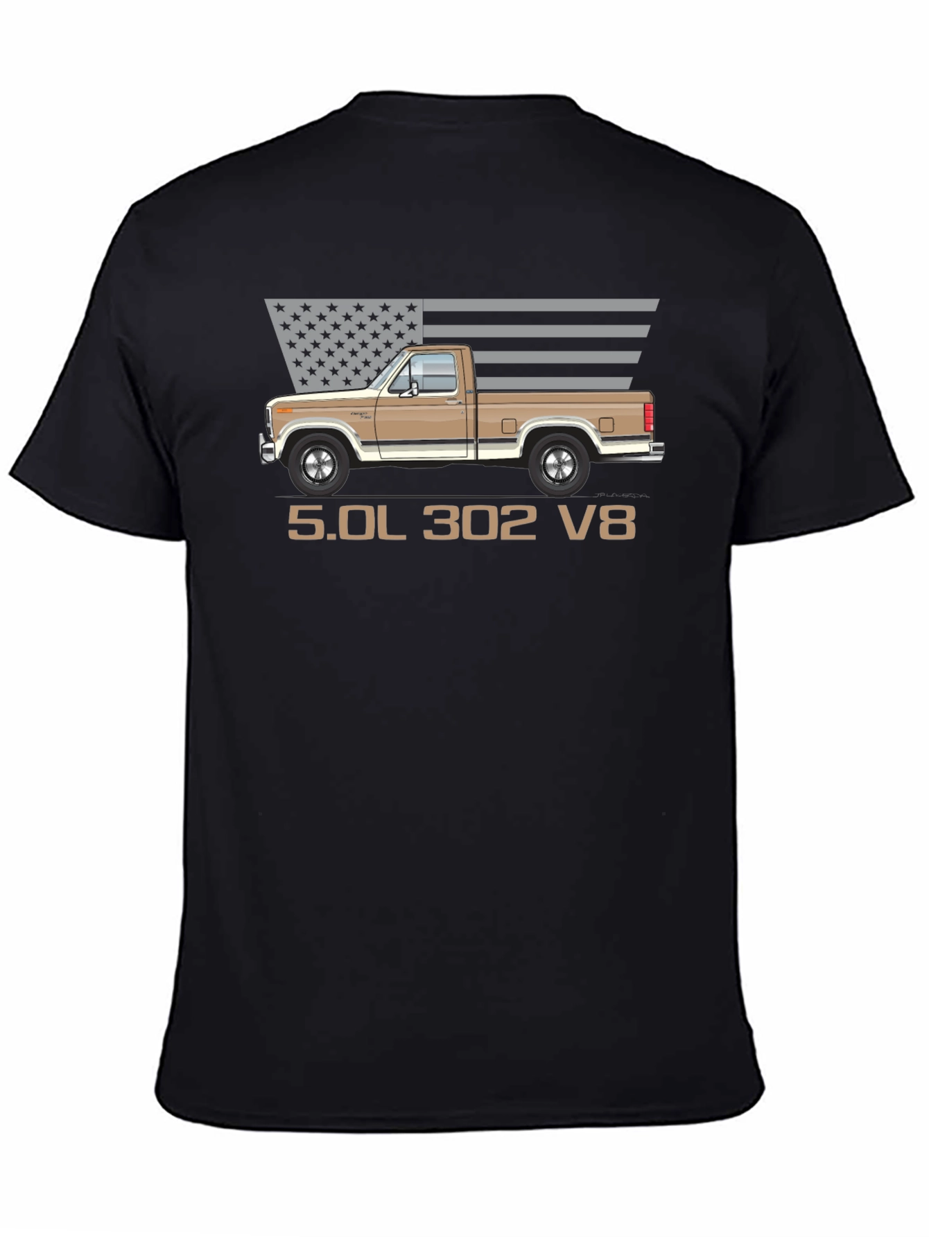 Retro Truck T-Shirt - 5.0L 302 V8 Engine