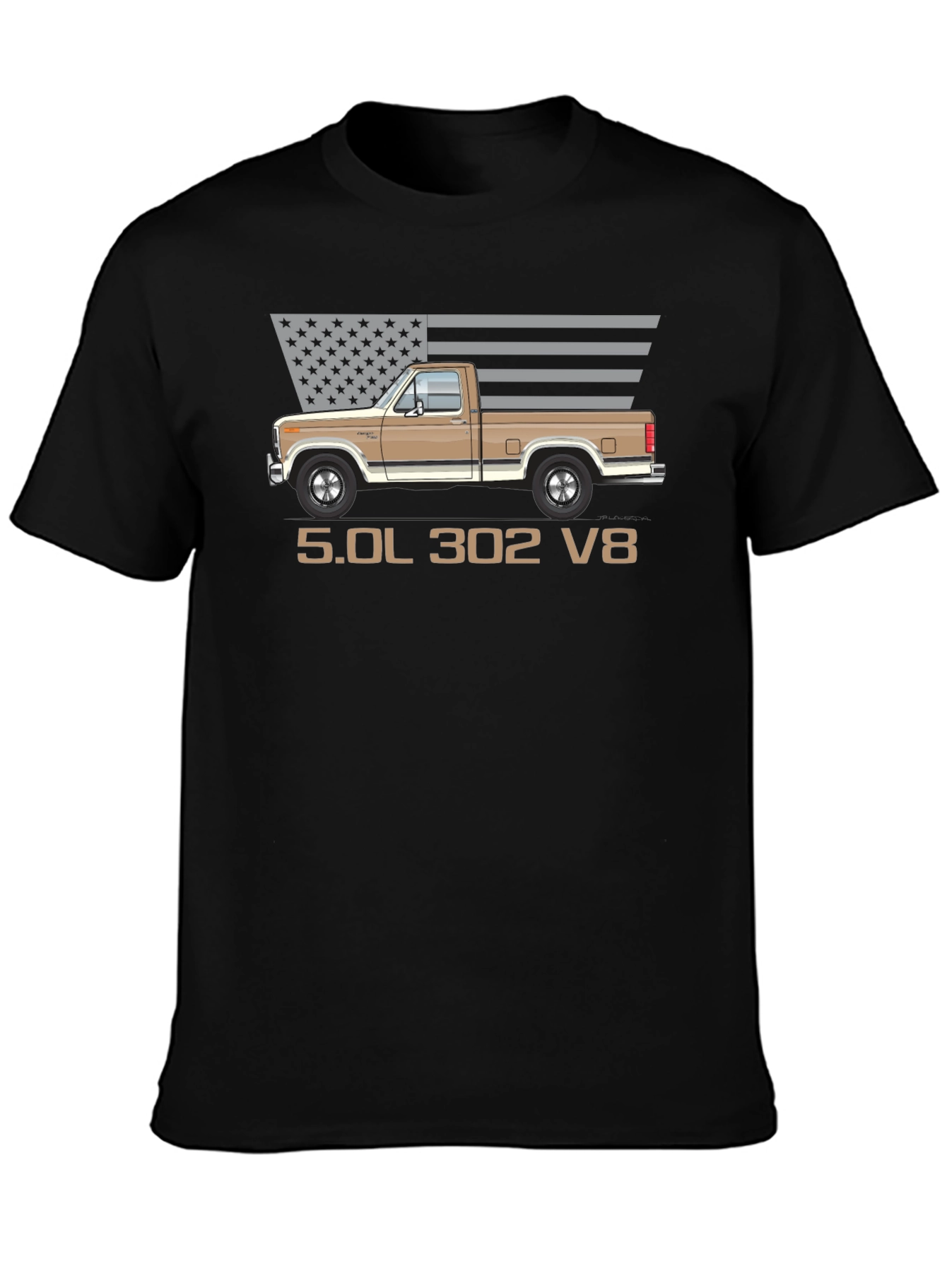 Retro Truck T-Shirt - 5.0L 302 V8 Engine