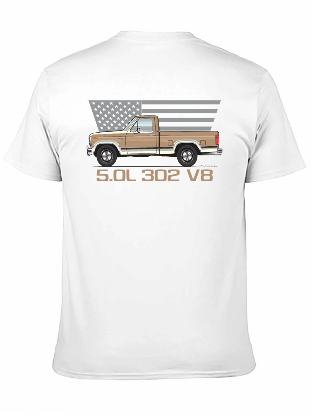 Retro Truck T-Shirt - 5.0L 302 V8 Engine