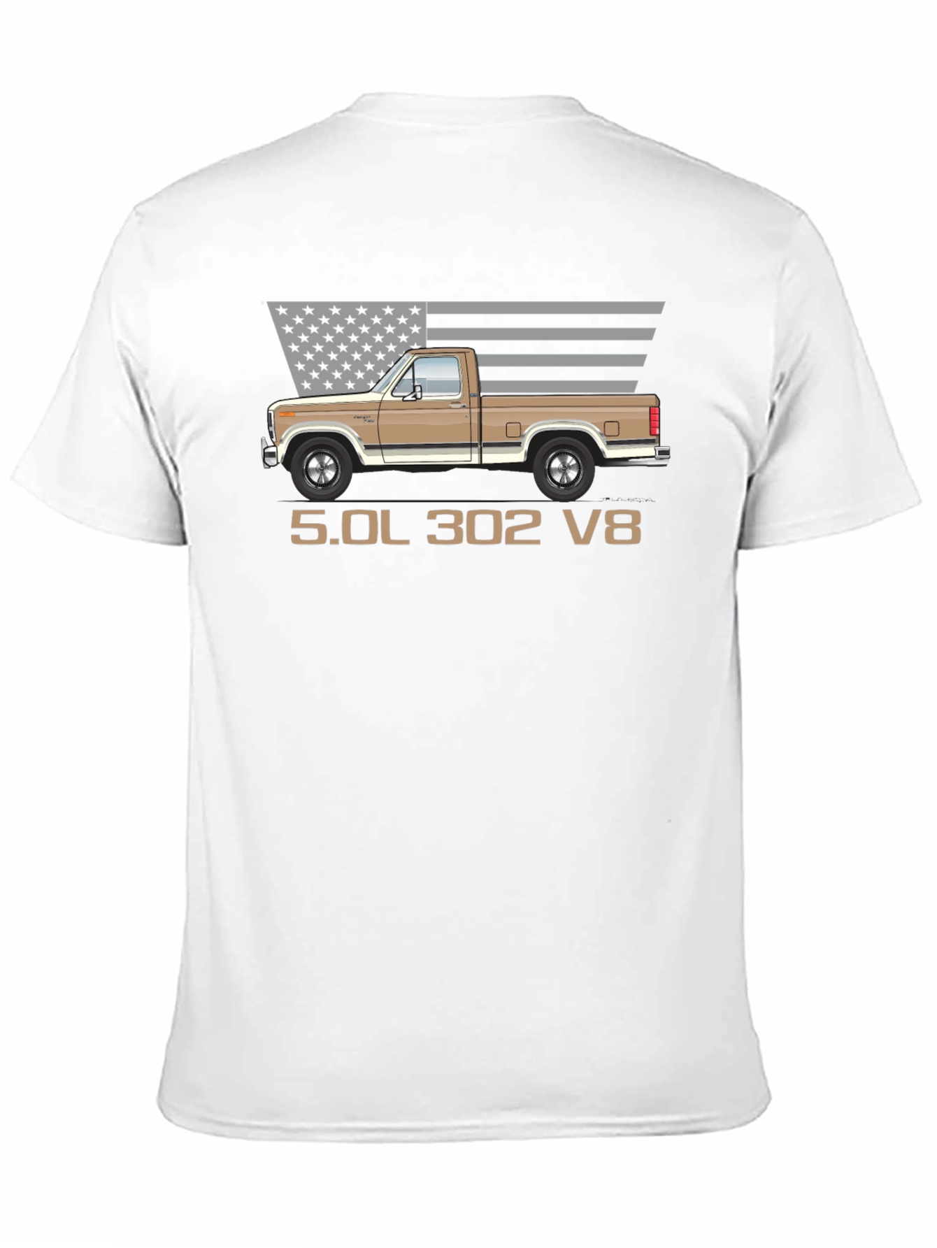 Retro Truck T-Shirt - 5.0L 302 V8 Engine