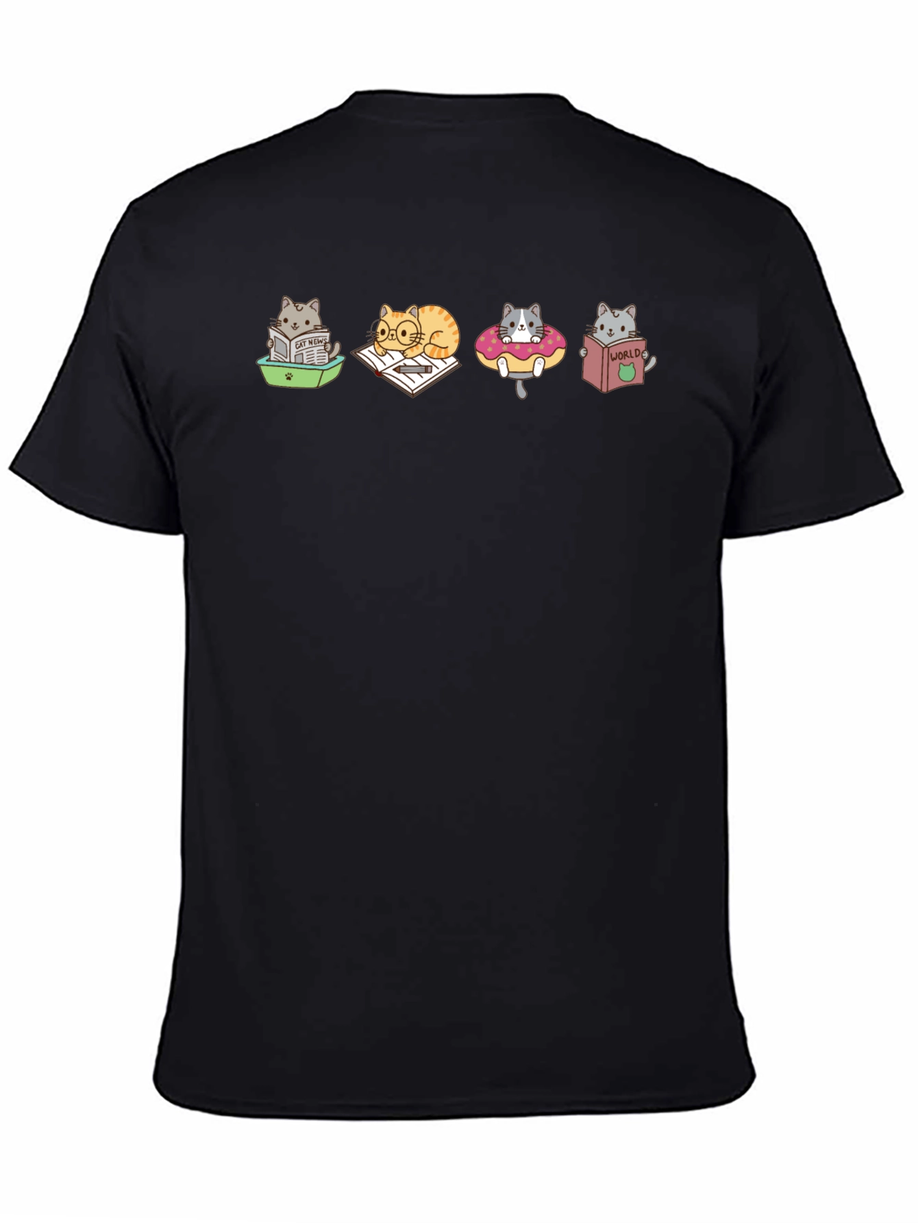 Cartoon Cats Reading T-Shirt