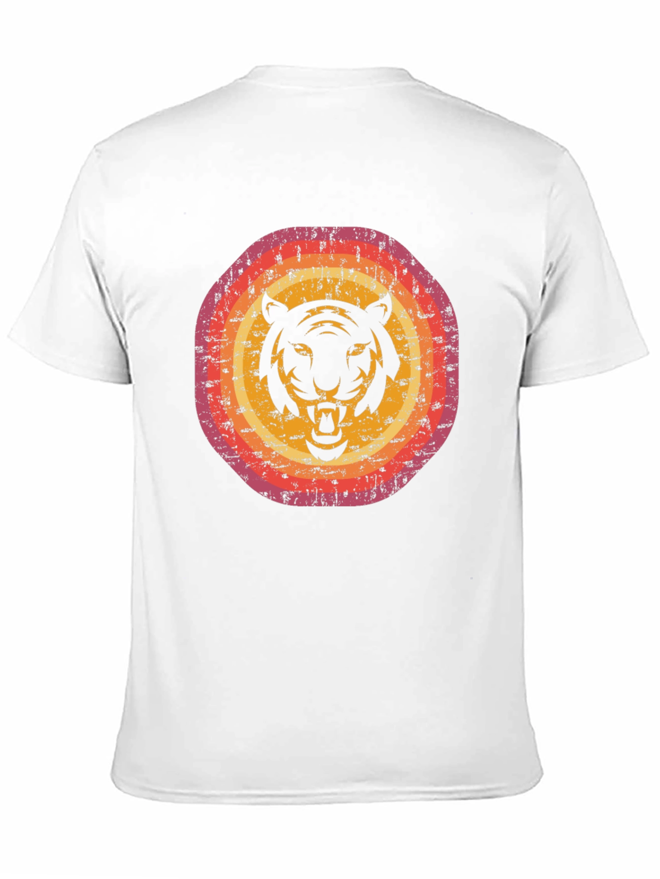 Retro Tiger Graphic Tee - Black Cotton Blend