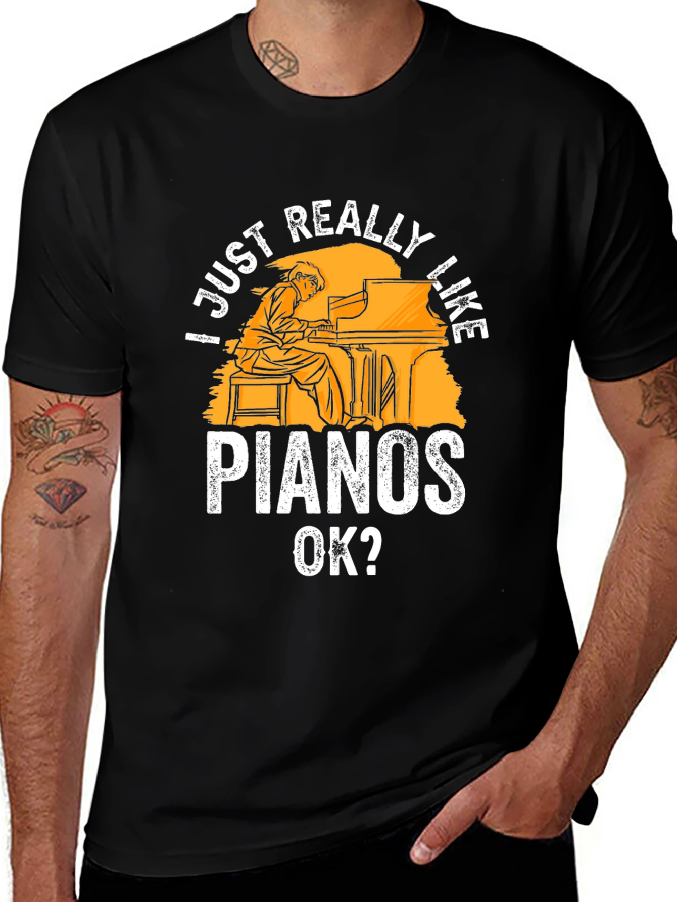 Piano Lover Graphic Tee - I Just Really Like Pianos OK?