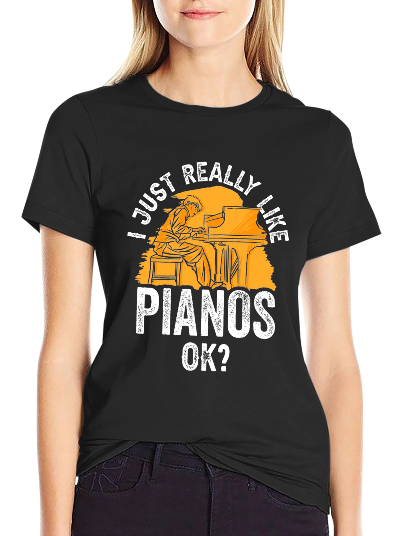 Piano Lover Graphic Tee - I Just Really Like Pianos OK?