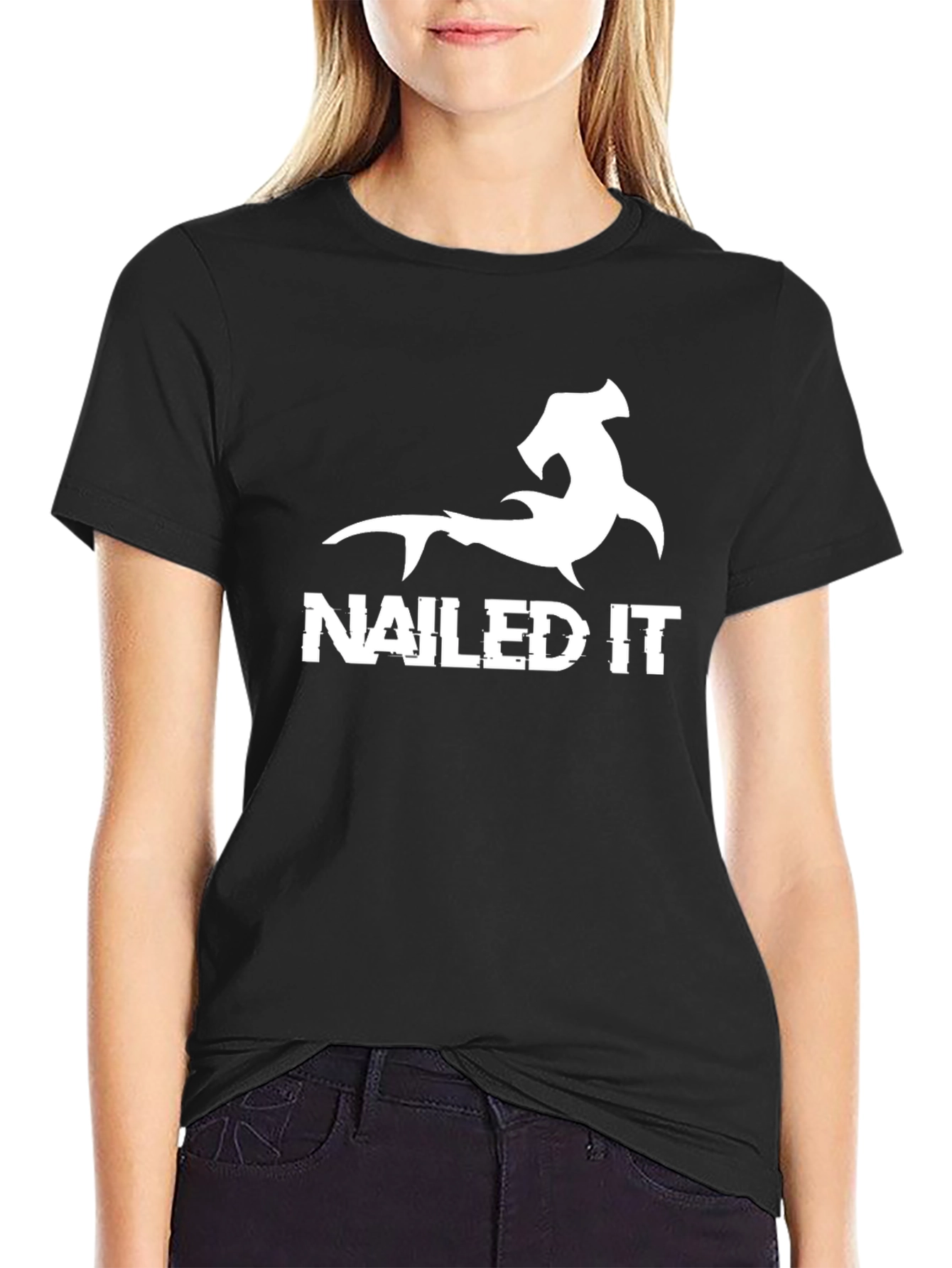 Hammerhead Shark Nailed It Graphic T-Shirt