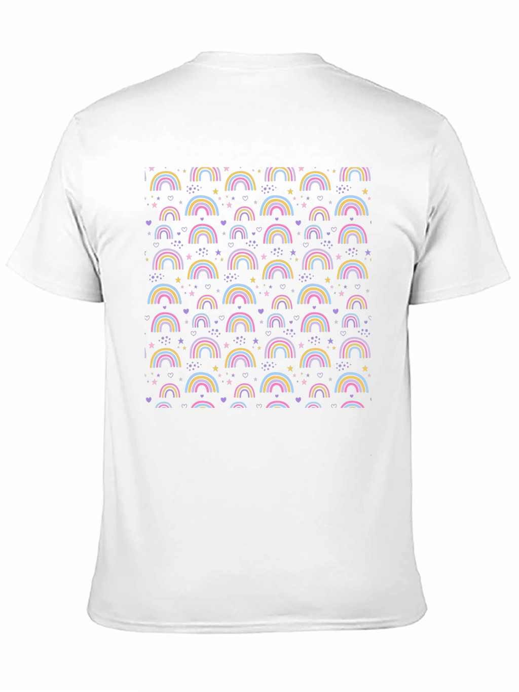 Rainbow Patterned Mens Black T-Shirt