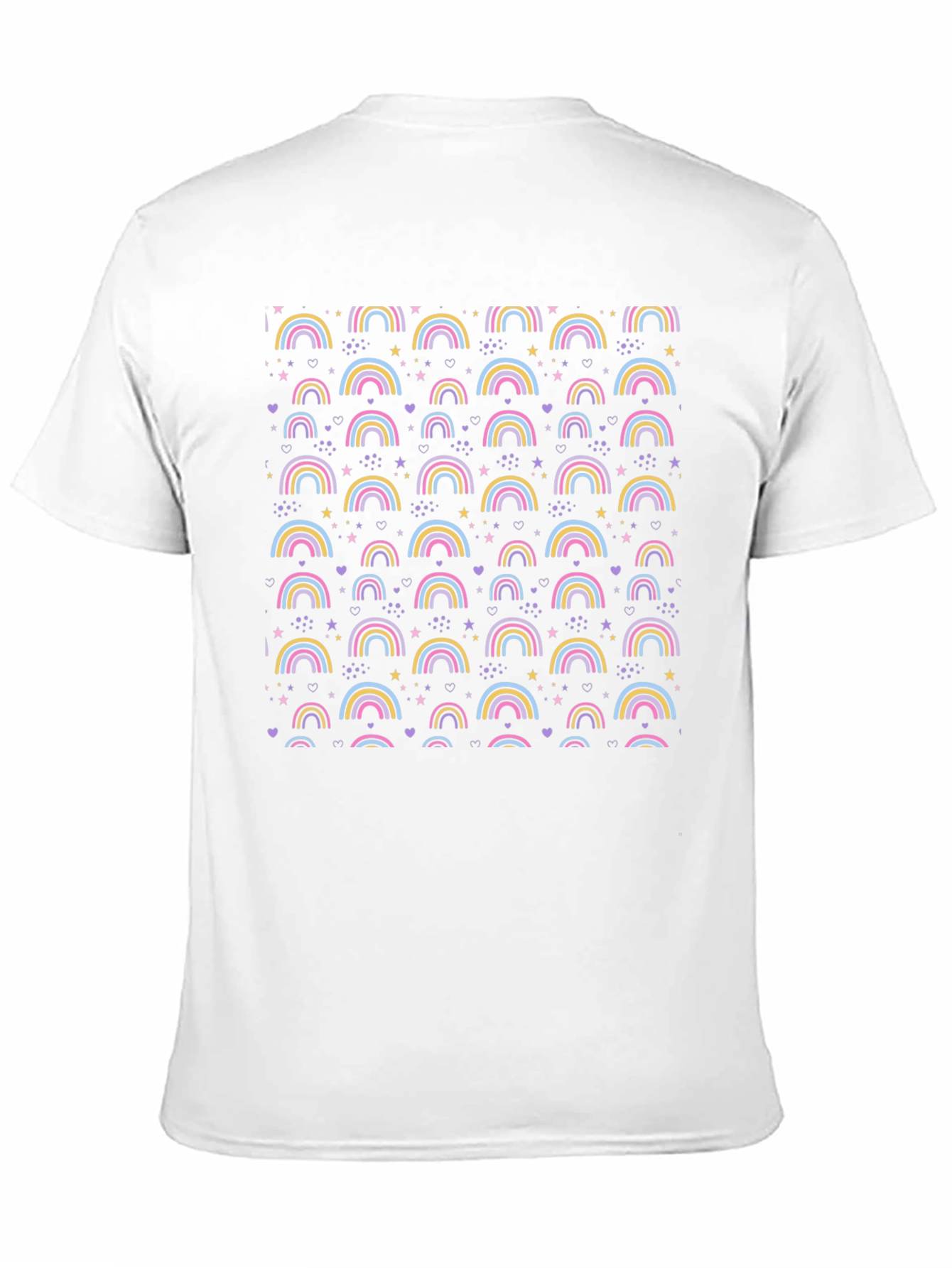 Rainbow Patterned Mens Black T-Shirt