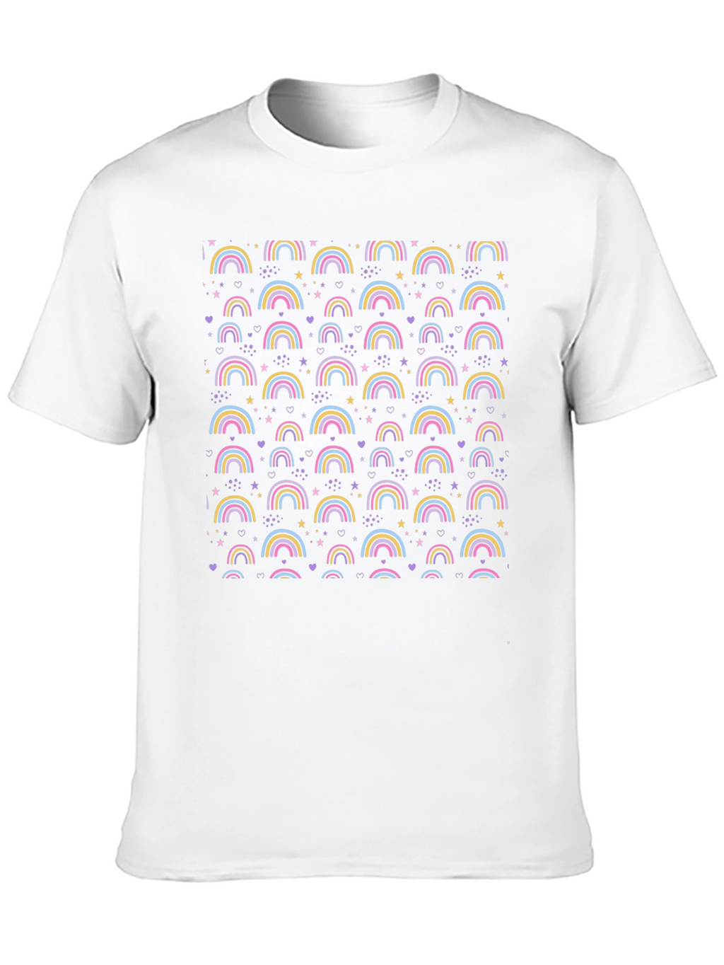 Rainbow Patterned Mens Black T-Shirt