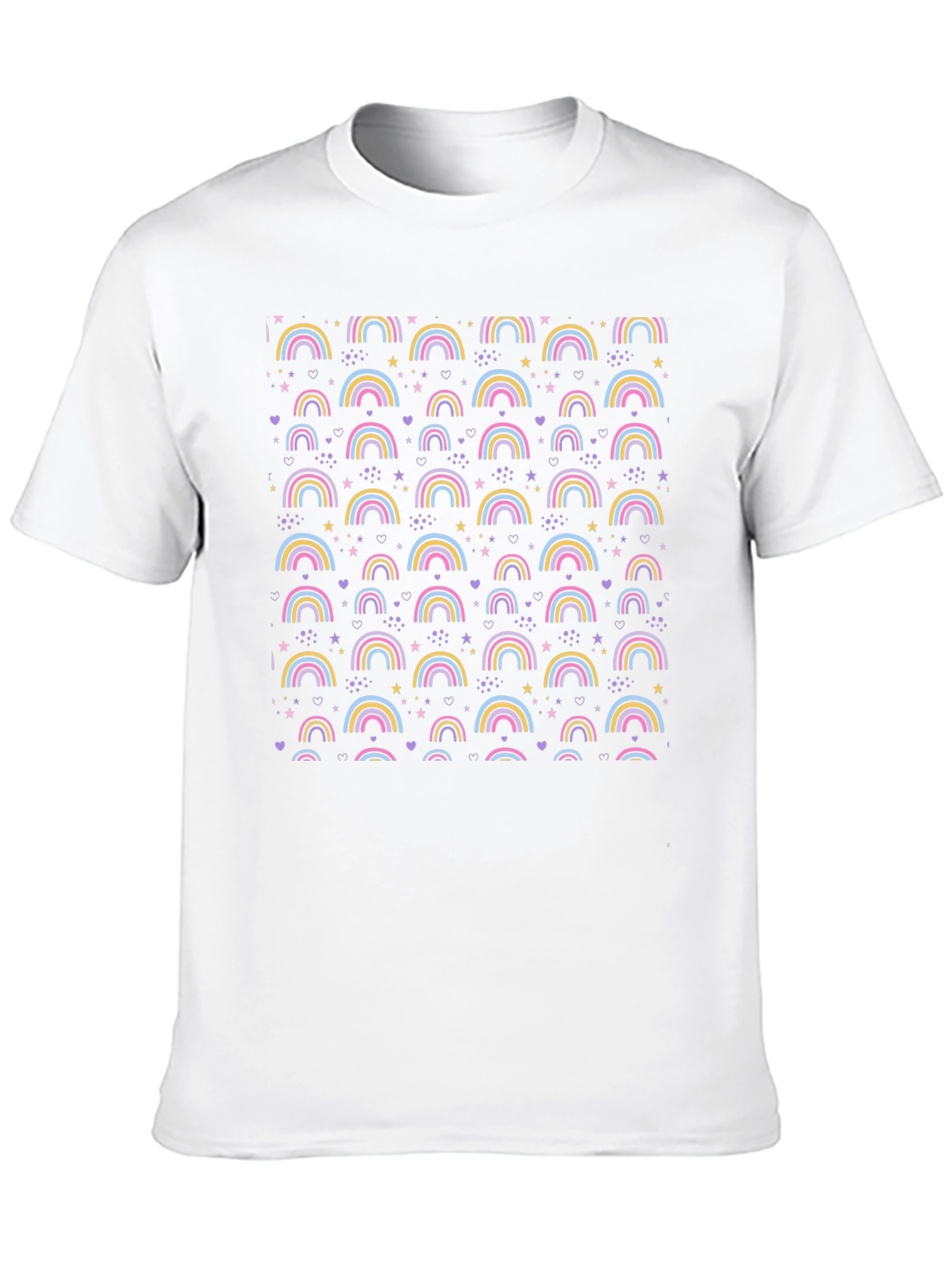 Rainbow Patterned Mens Black T-Shirt