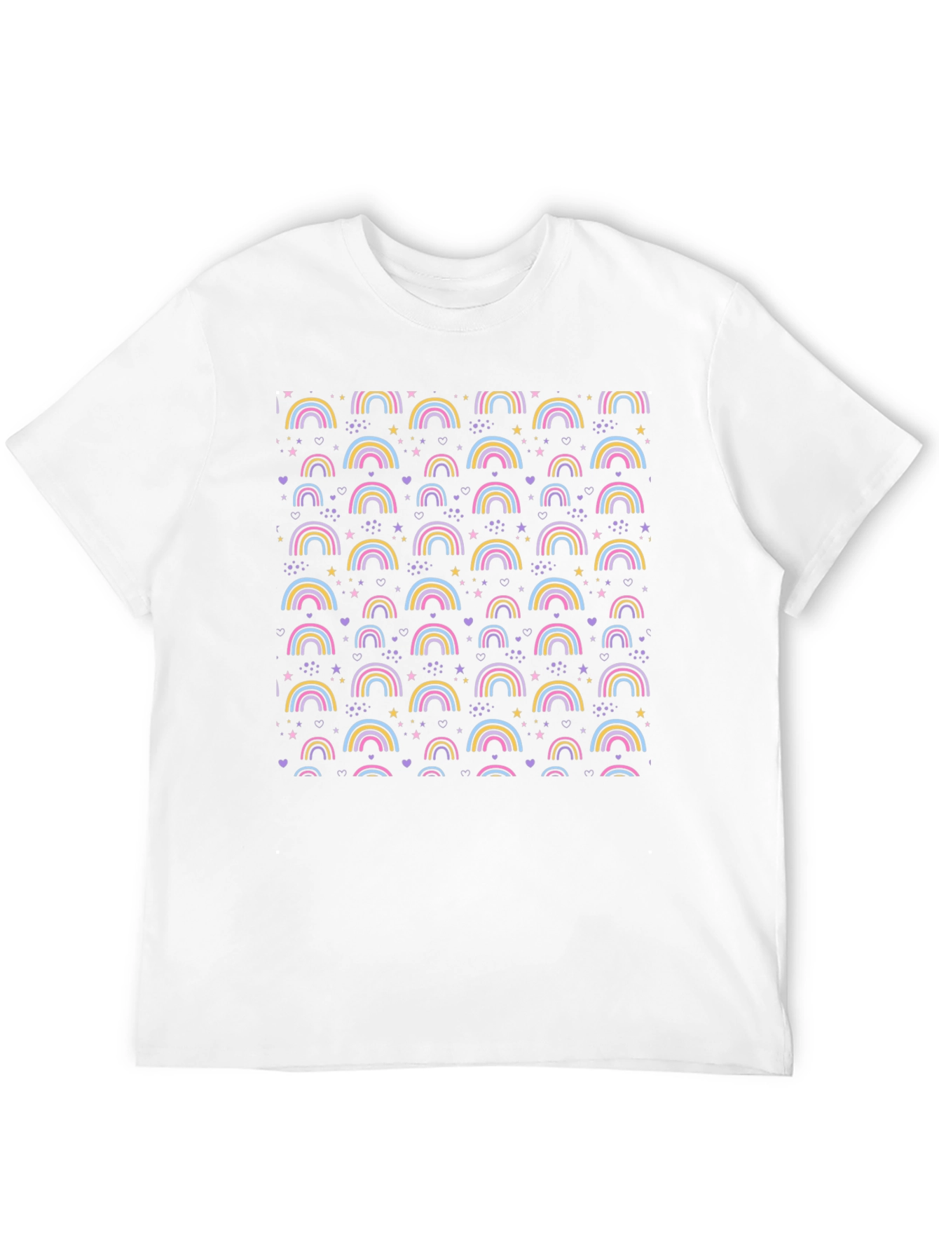 Rainbow Patterned Mens Black T-Shirt