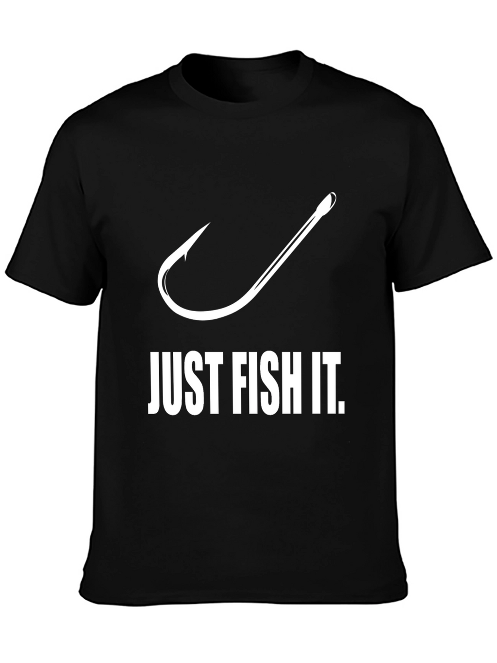 Just Fish It T-Shirt Fishing Hook Design Mens Tee