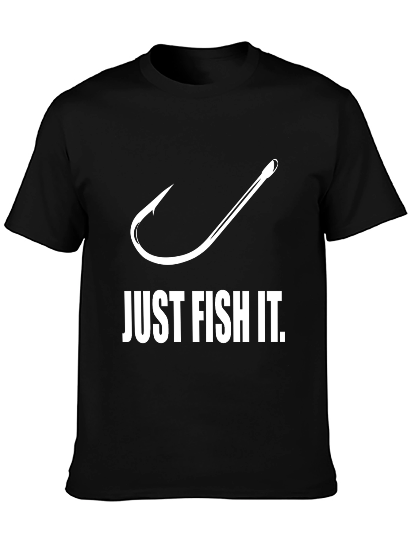 Just Fish It T-Shirt Fishing Hook Design Mens Tee