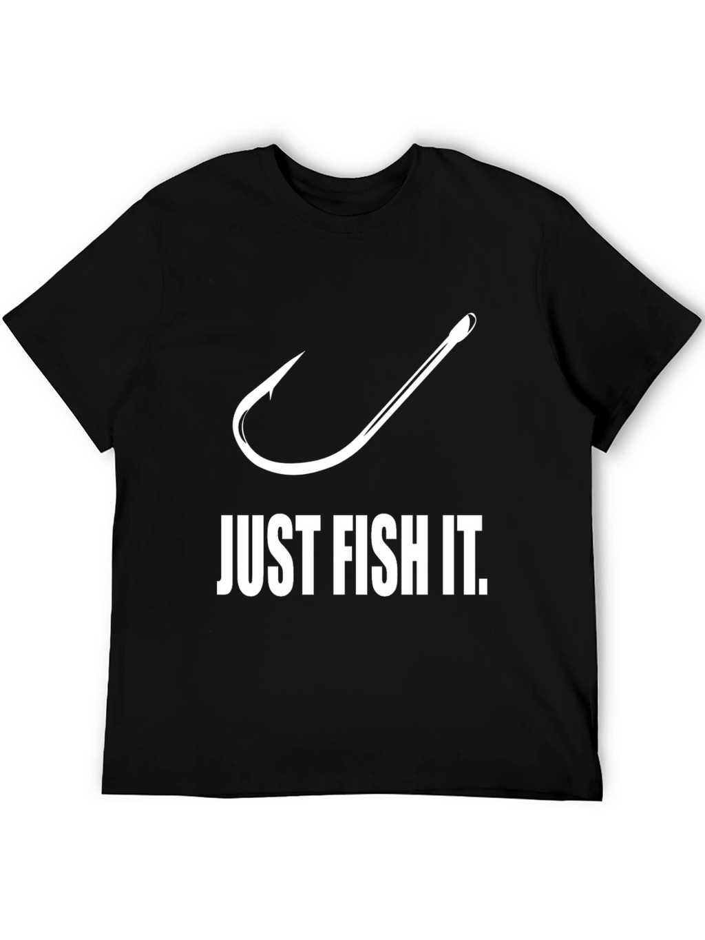 Just Fish It T-Shirt Fishing Hook Design Mens Tee