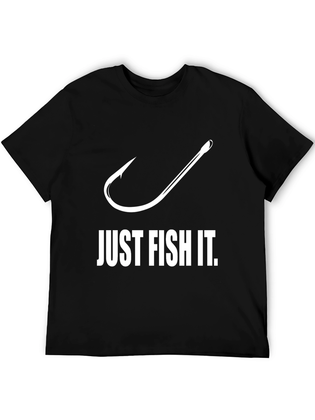 Just Fish It T-Shirt Fishing Hook Design Mens Tee