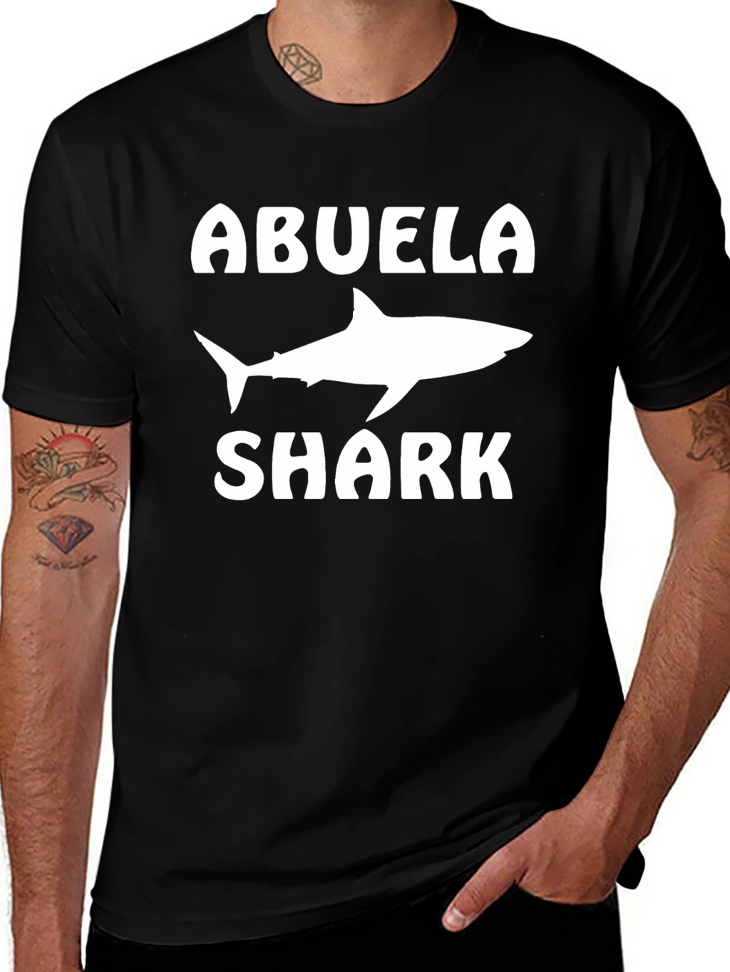 Abuela Shark Black T-Shirt - Family Fun!
