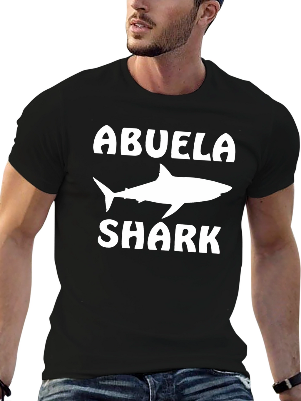 Abuela Shark Black T-Shirt - Family Fun!