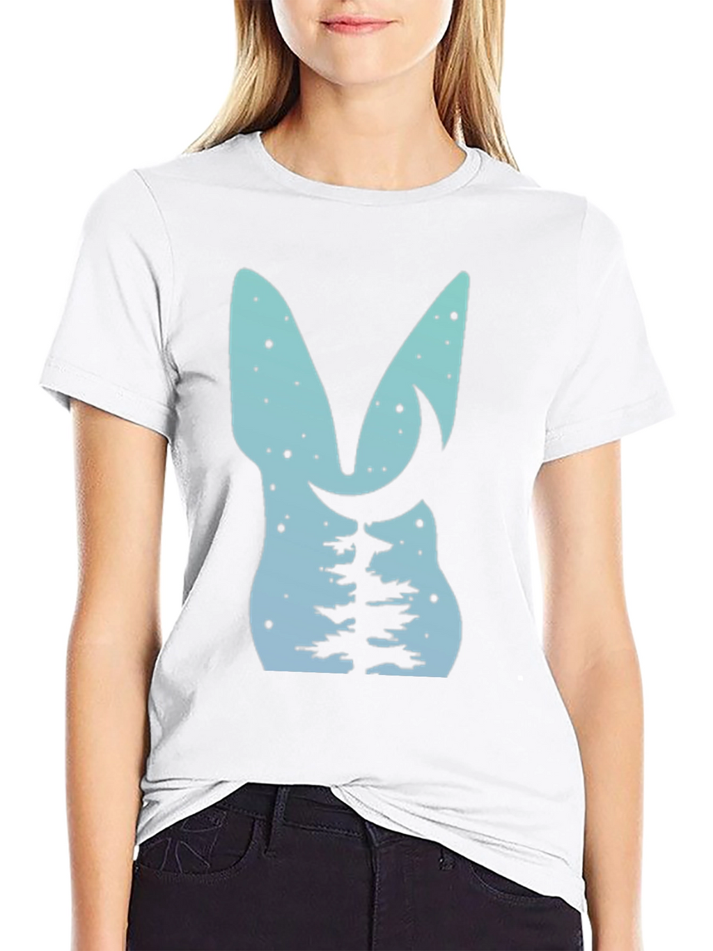 Nature Lovers Tee: Bunny Moon & Tree Design