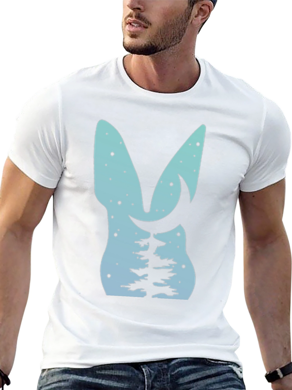 Nature Lovers Tee: Bunny Moon & Tree Design