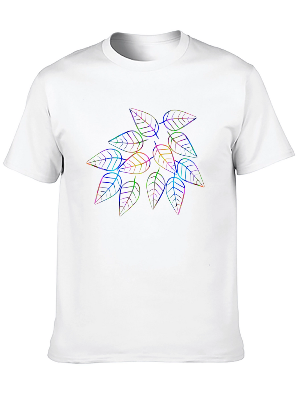 Rainbow Leaf Graphic Tee - Stylish & Unique
