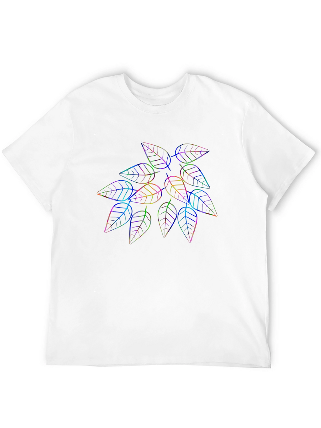 Rainbow Leaf Graphic Tee - Stylish & Unique