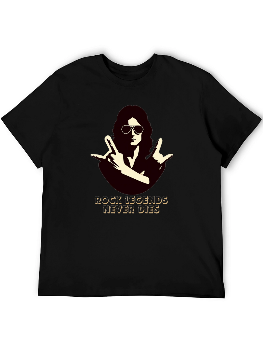 Rock Legends Never Die Black T-Shirt