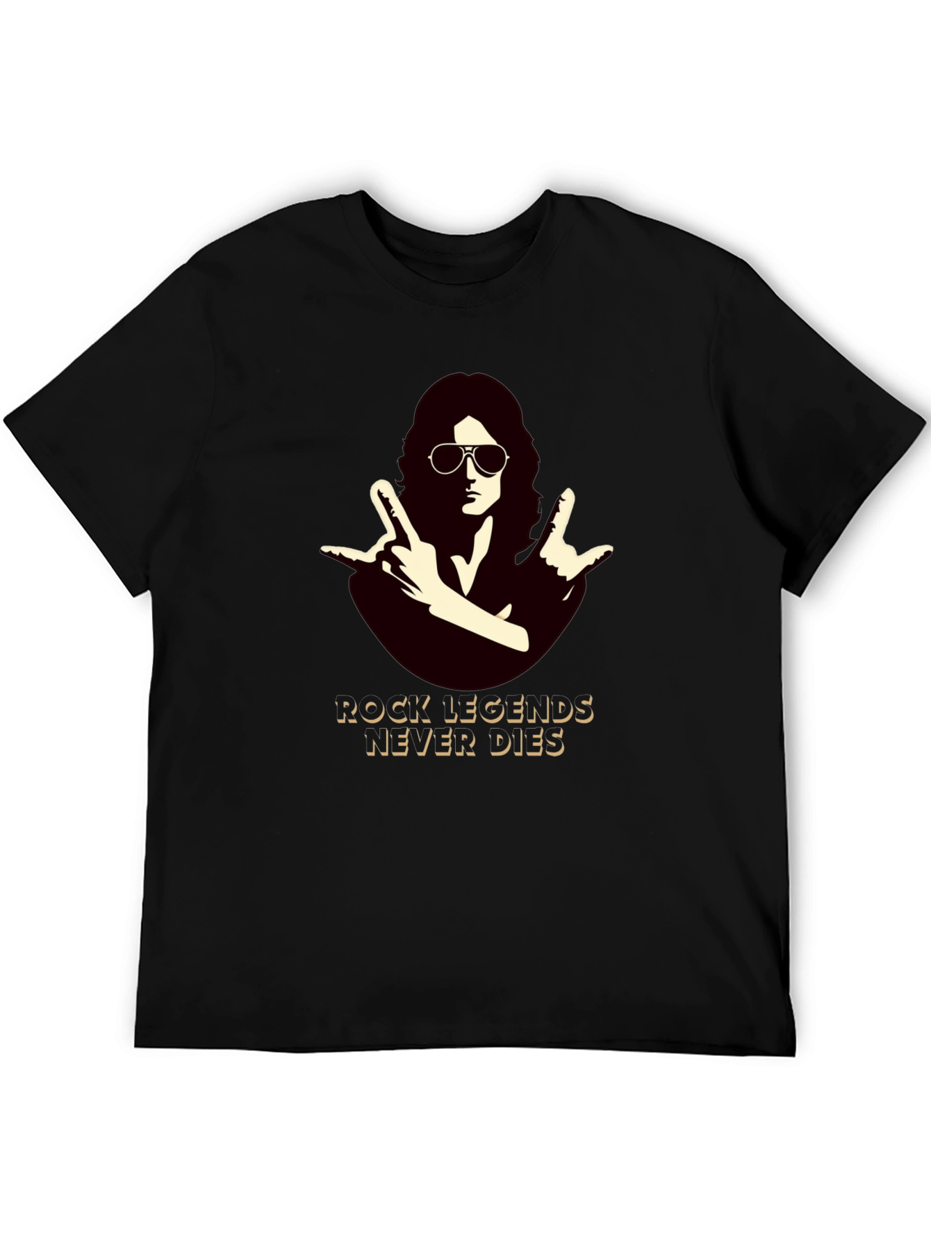 Rock Legends Never Die Black T-Shirt