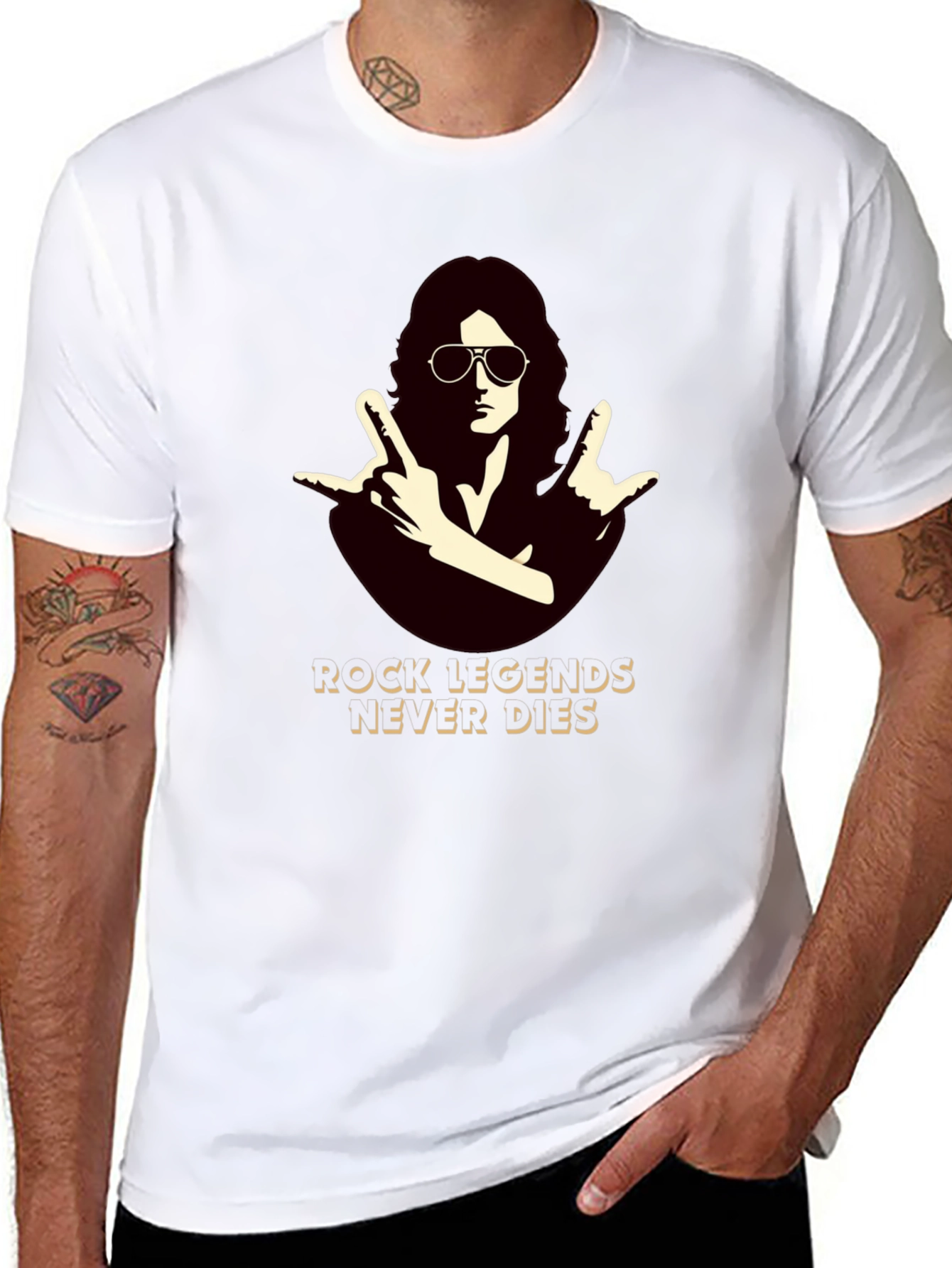 Rock Legends Never Die Black T-Shirt