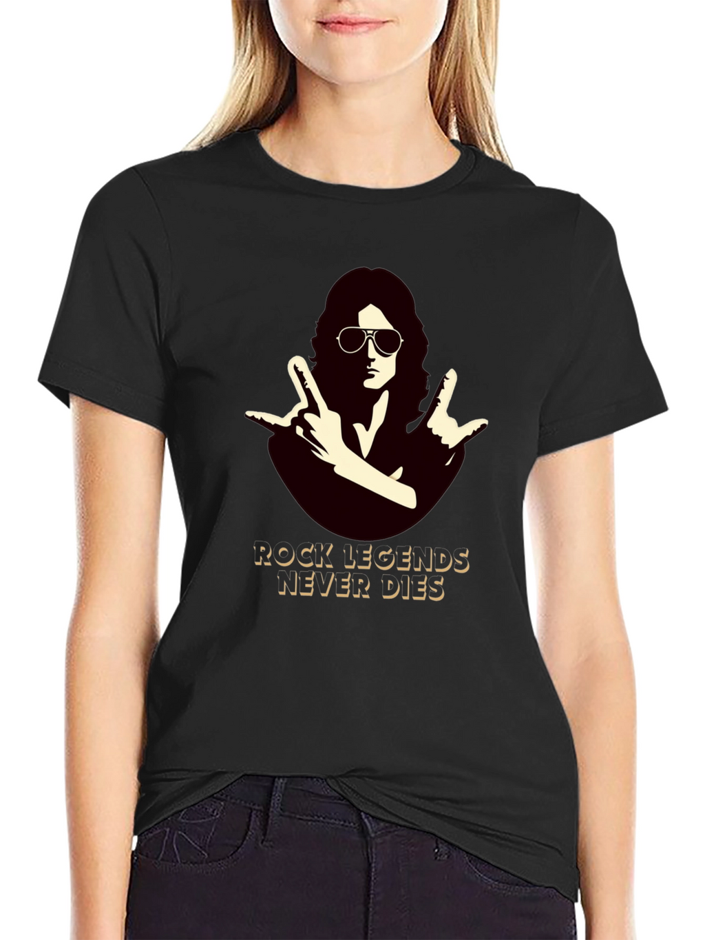 Rock Legends Never Die Black T-Shirt