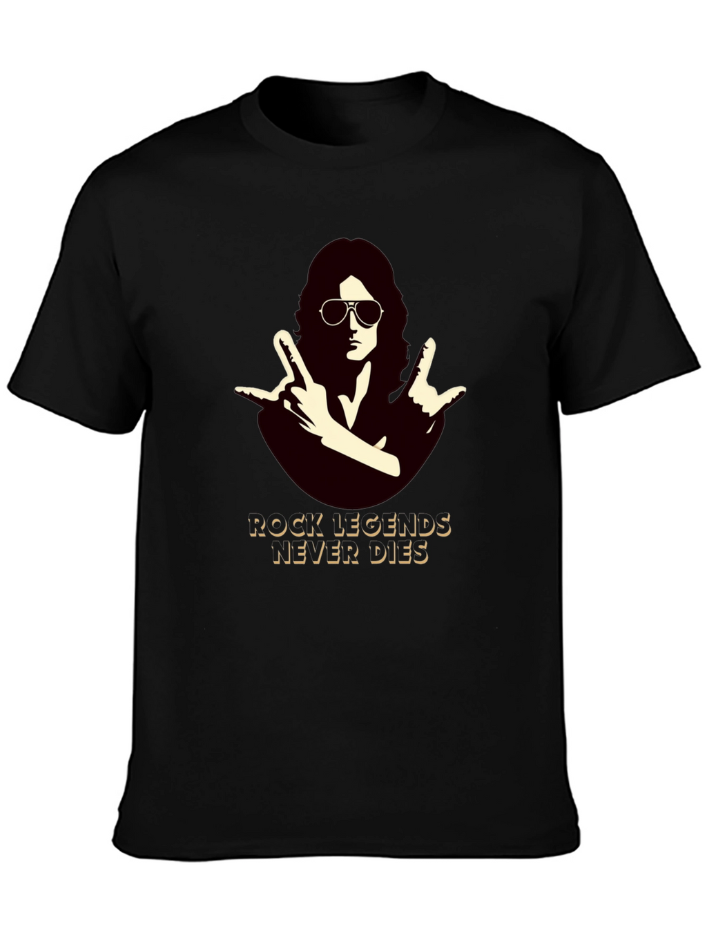 Rock Legends Never Die Black T-Shirt