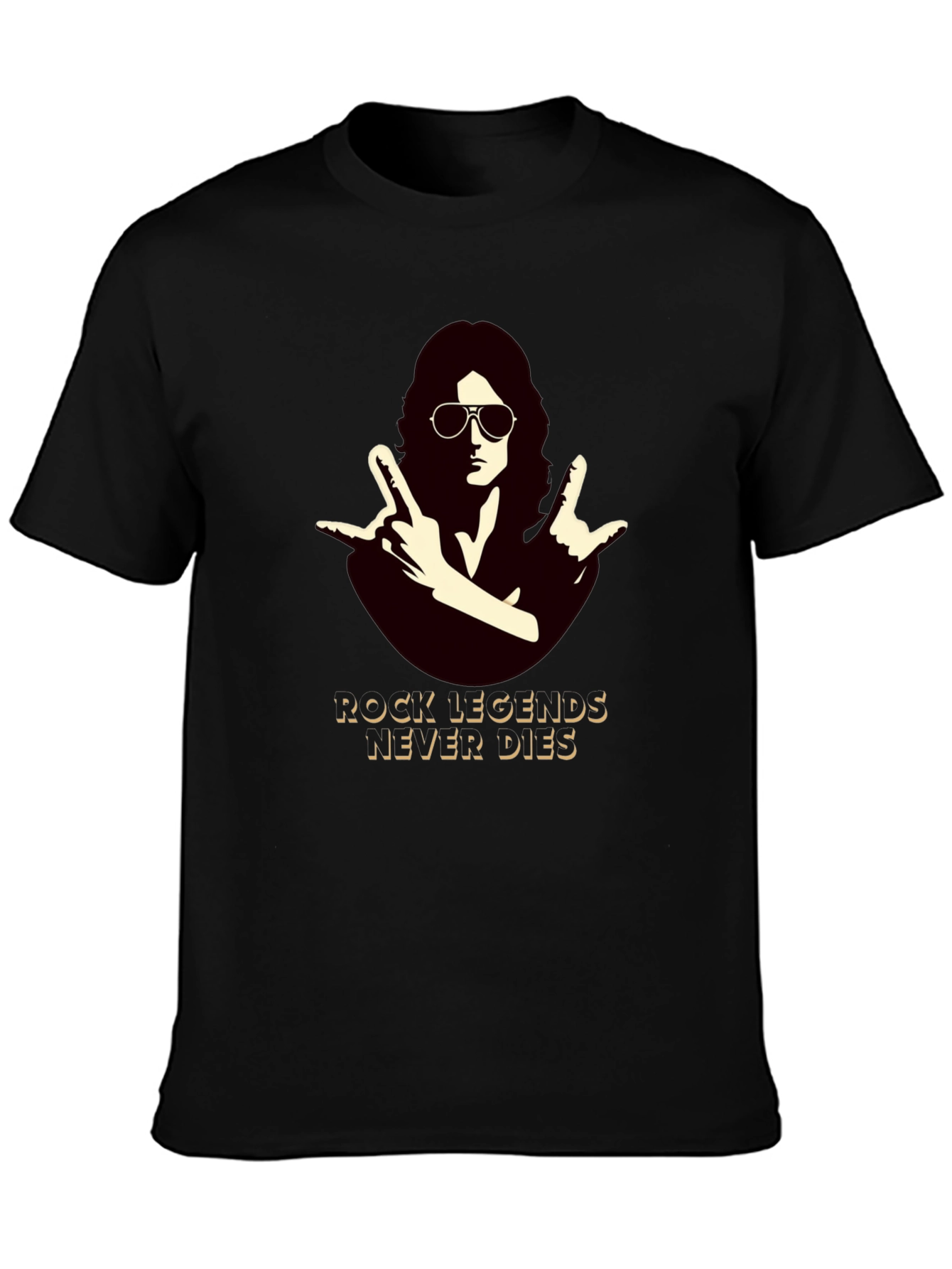 Rock Legends Never Die Black T-Shirt