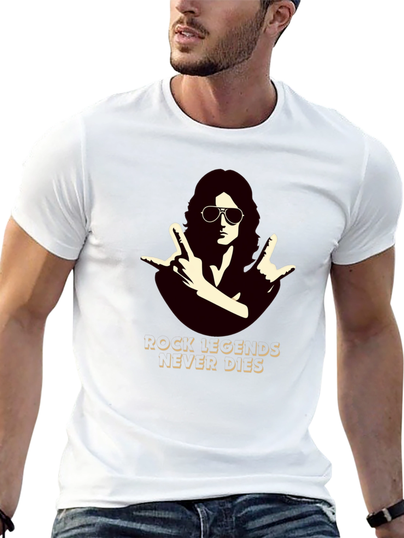 Rock Legends Never Die Black T-Shirt