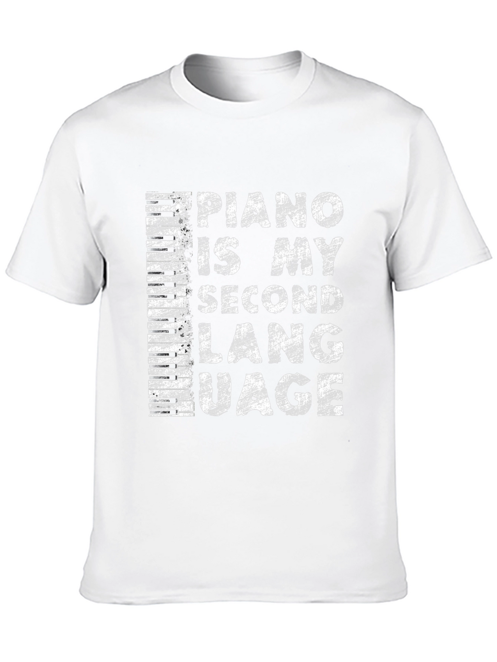 Piano is My Second Language Black T-Shirt