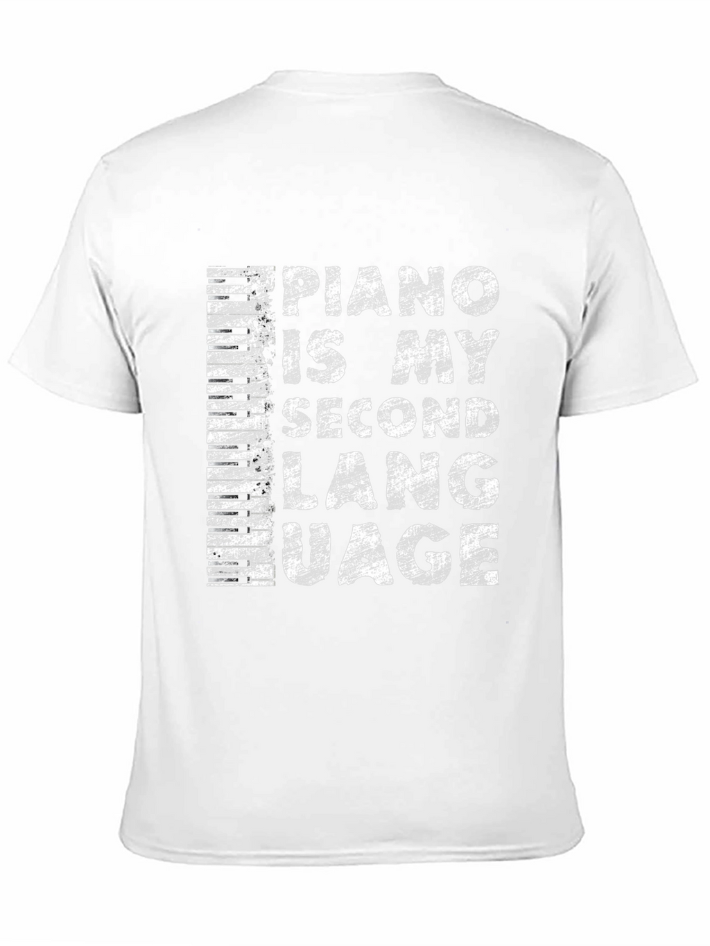 Piano is My Second Language Black T-Shirt