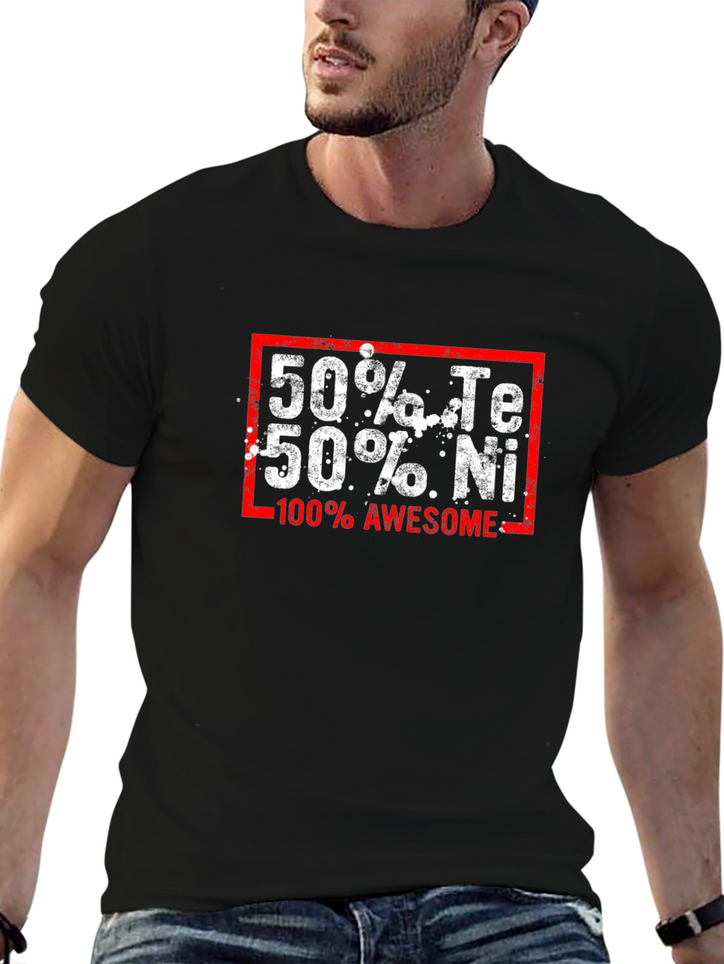 Funny Chemistry T-Shirt: 50% Te 50% Ni 100% Awesome